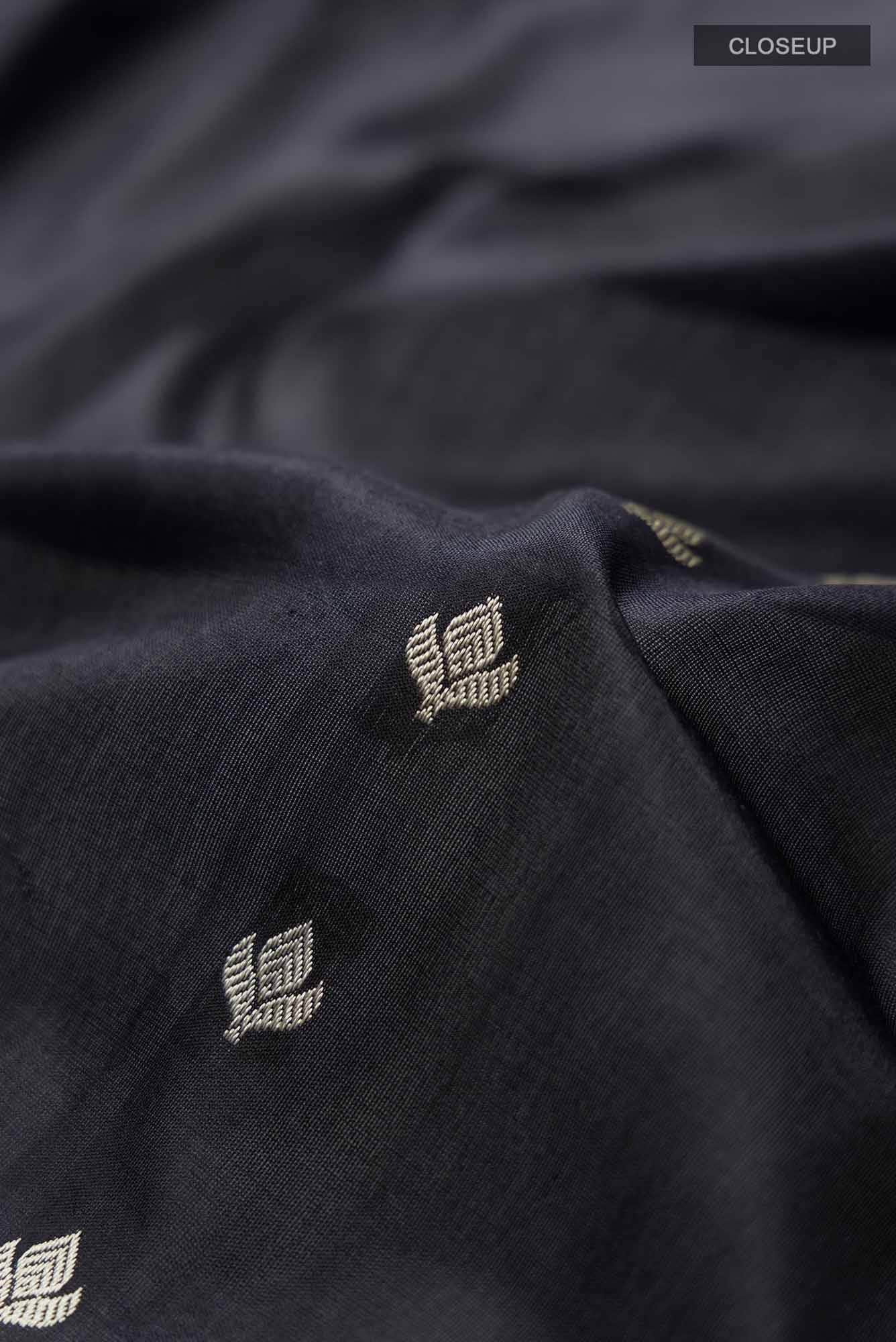 Black Banarasi Katan Silk Saree