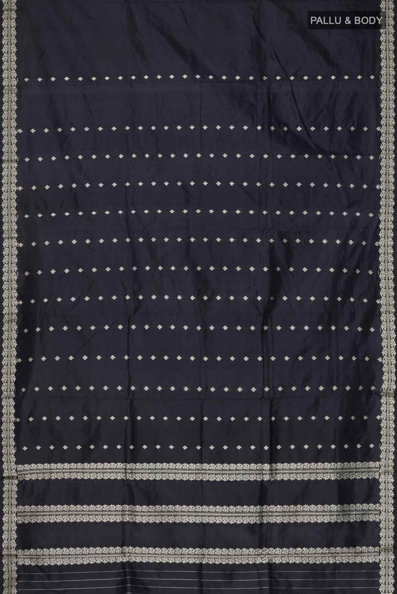 Black Banarasi Katan Silk Saree