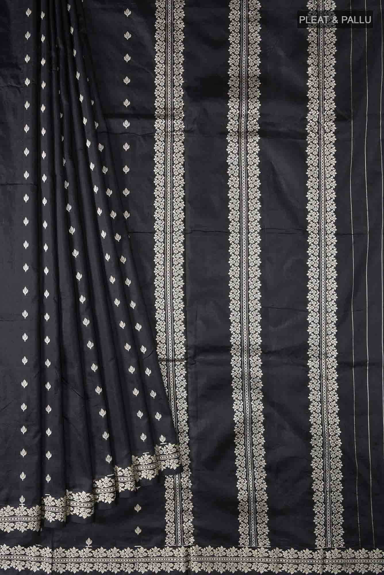 Black Banarasi Katan Silk Saree
