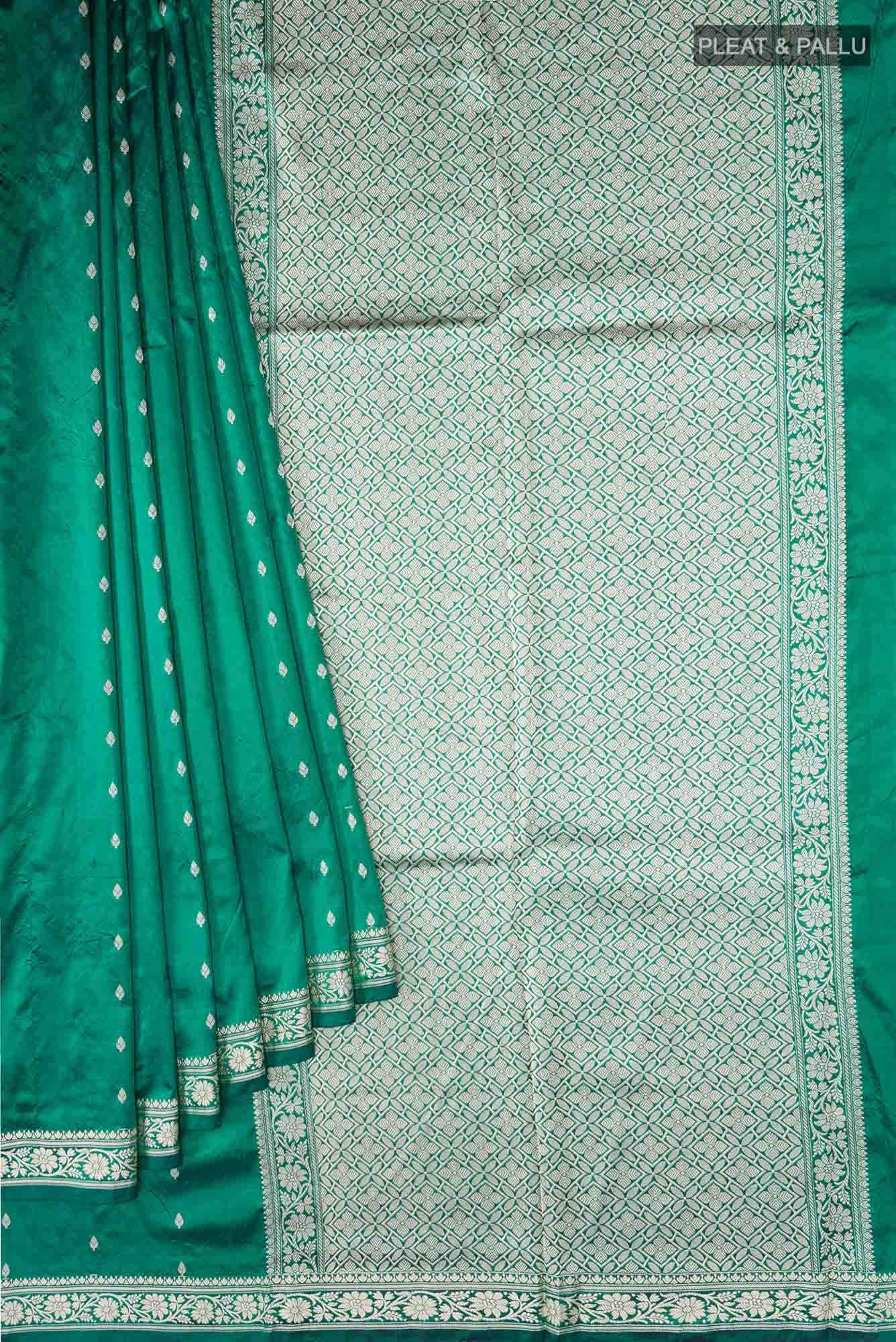 Green Banarasi Katan Silk Saree
