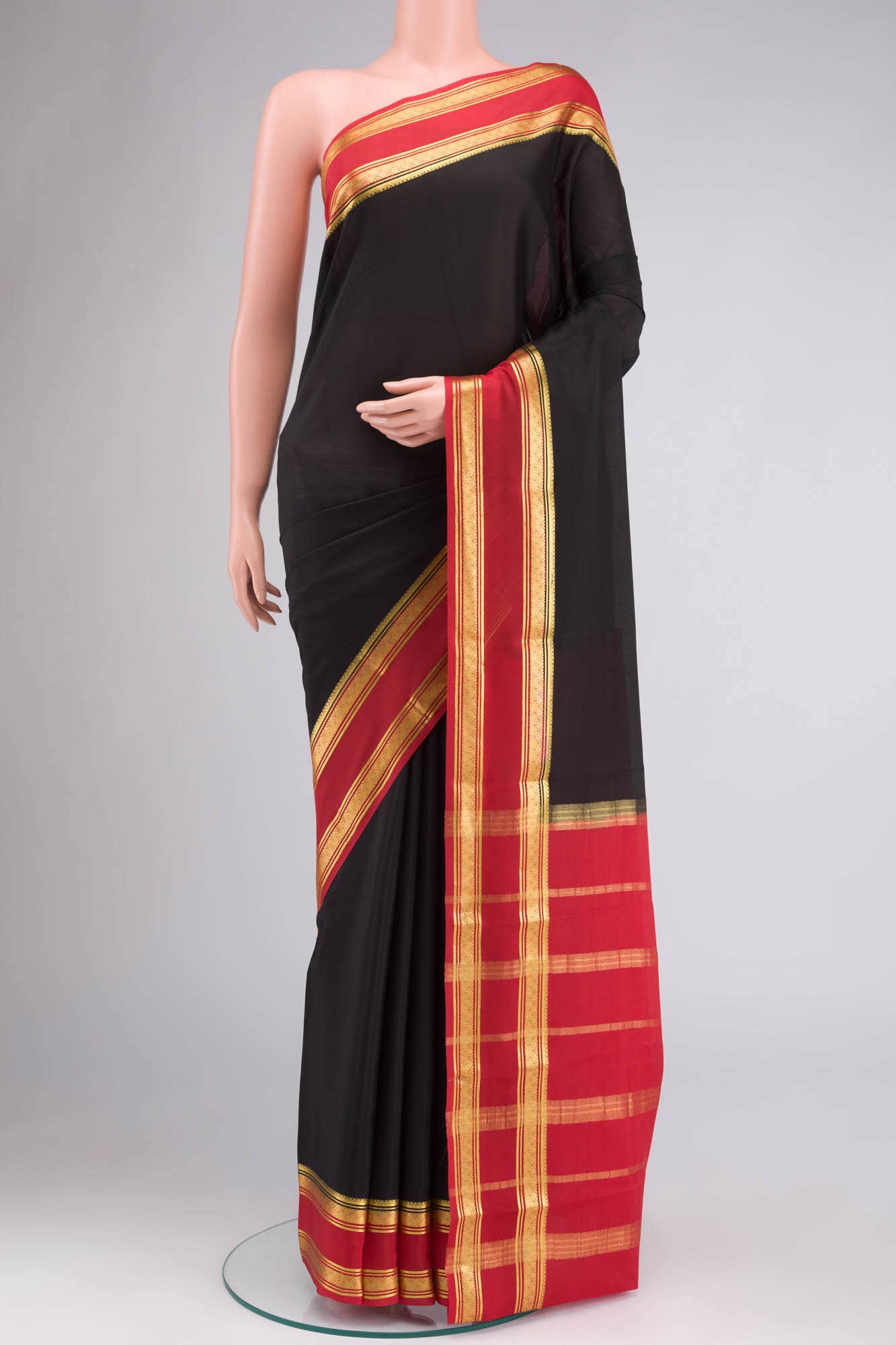 Black Crepe Saree