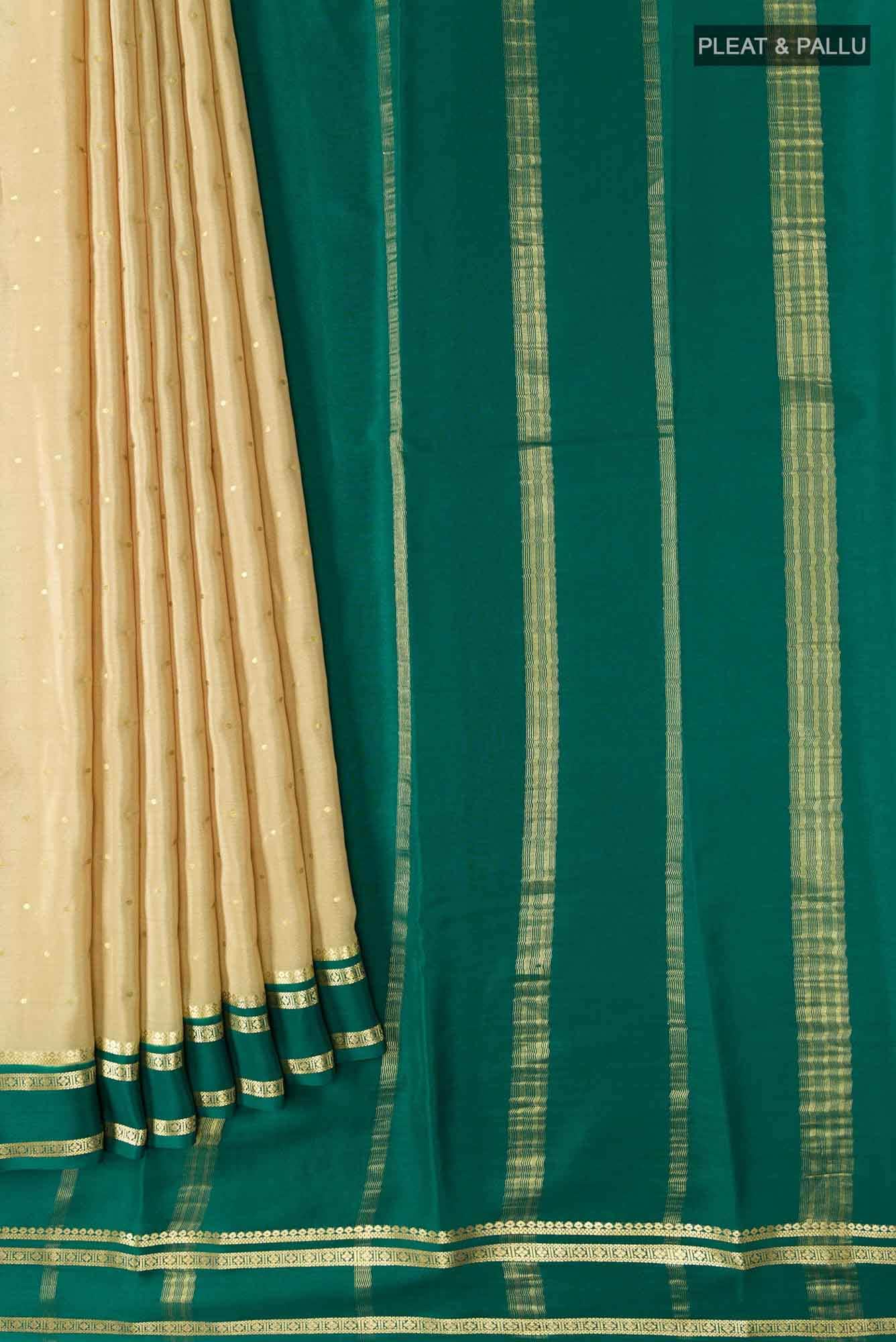 Beige Crepe Saree