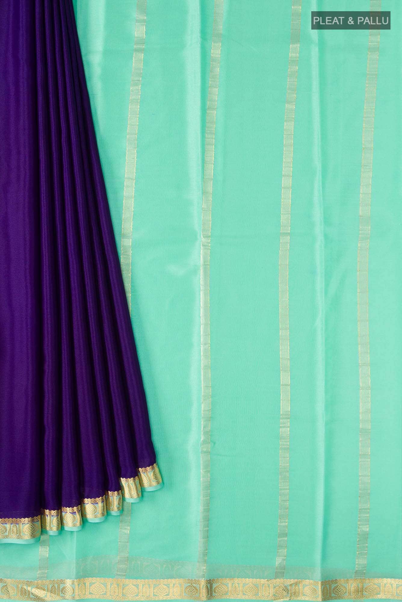 Blue Crepe Saree