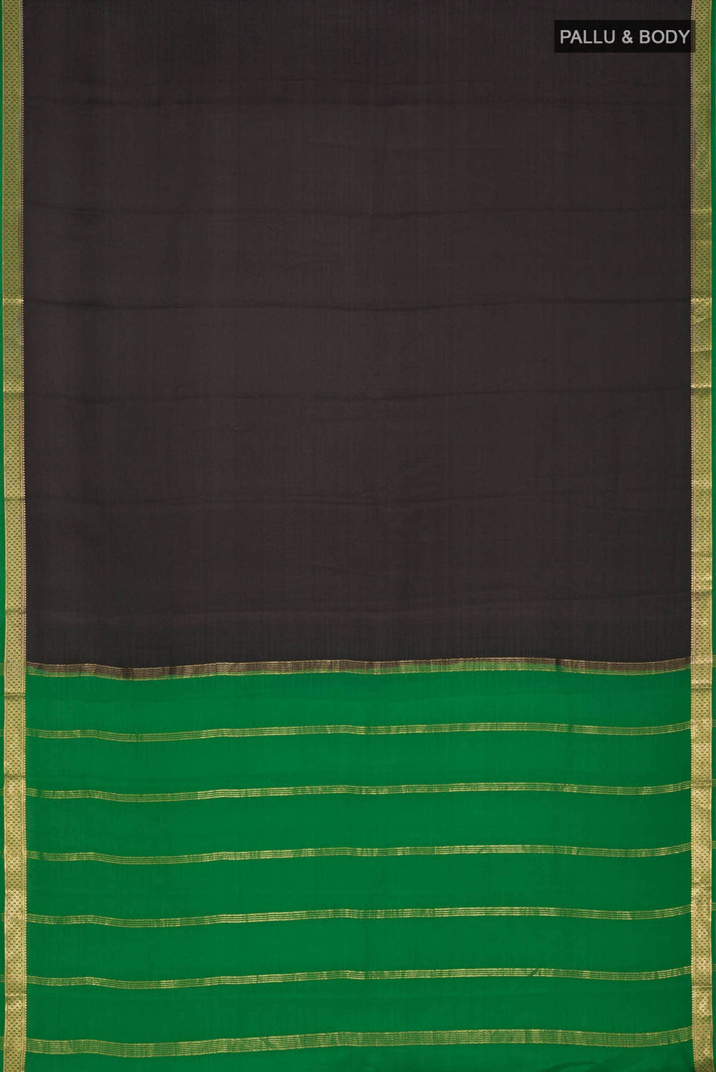 Black Mysore Crepe Saree