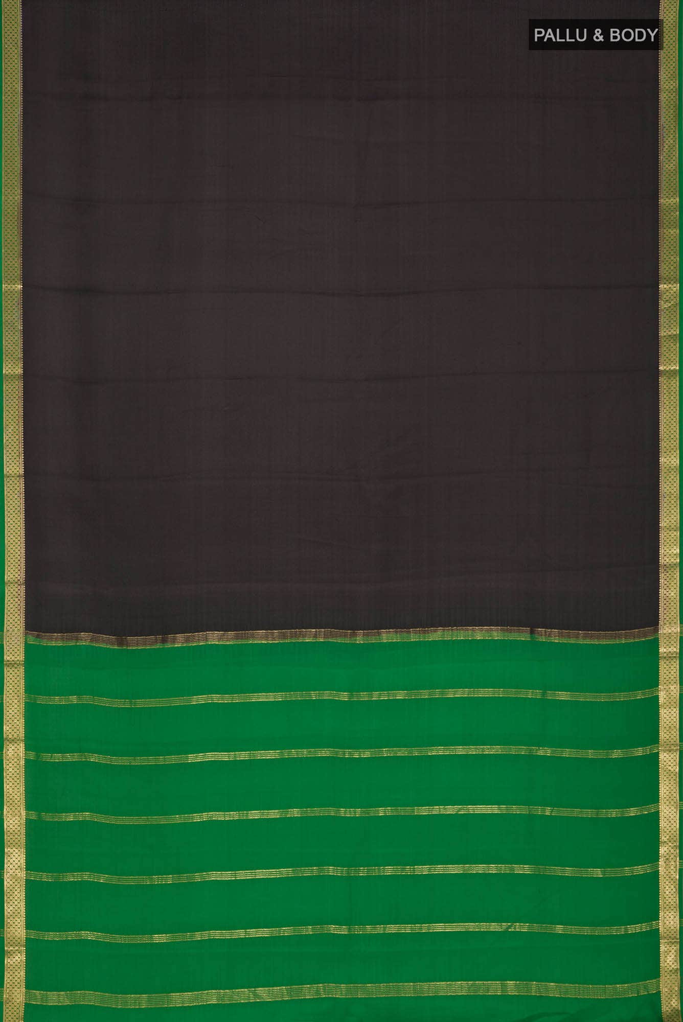 Black Mysore Crepe Saree
