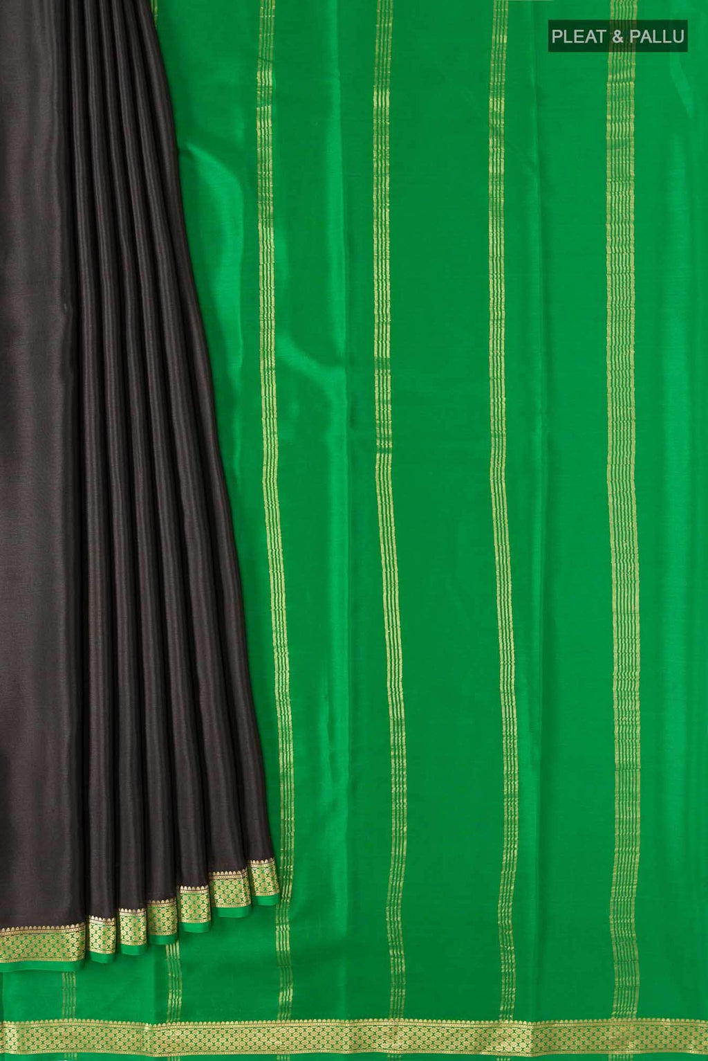 Black Mysore Crepe Saree