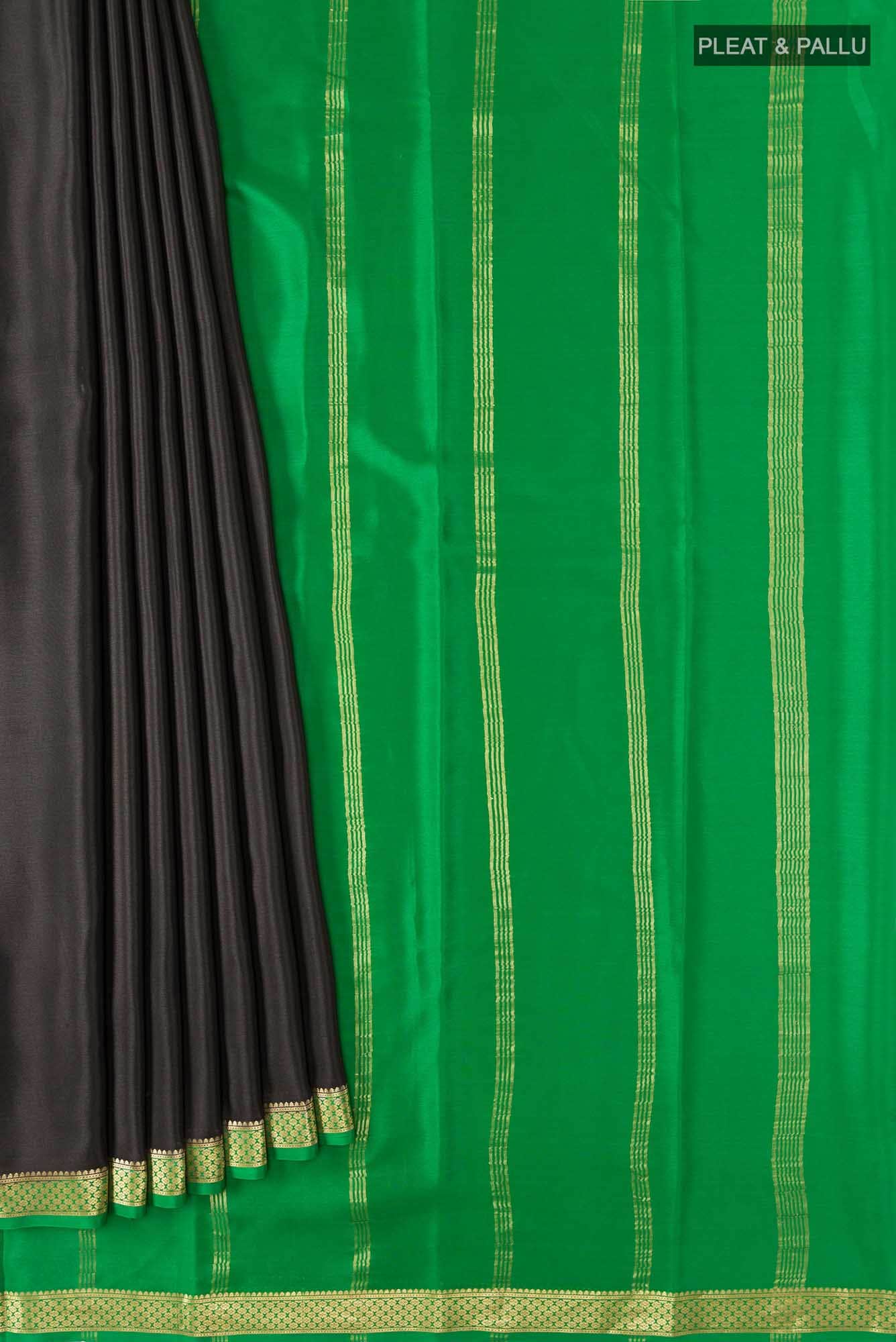 Black Mysore Crepe Saree