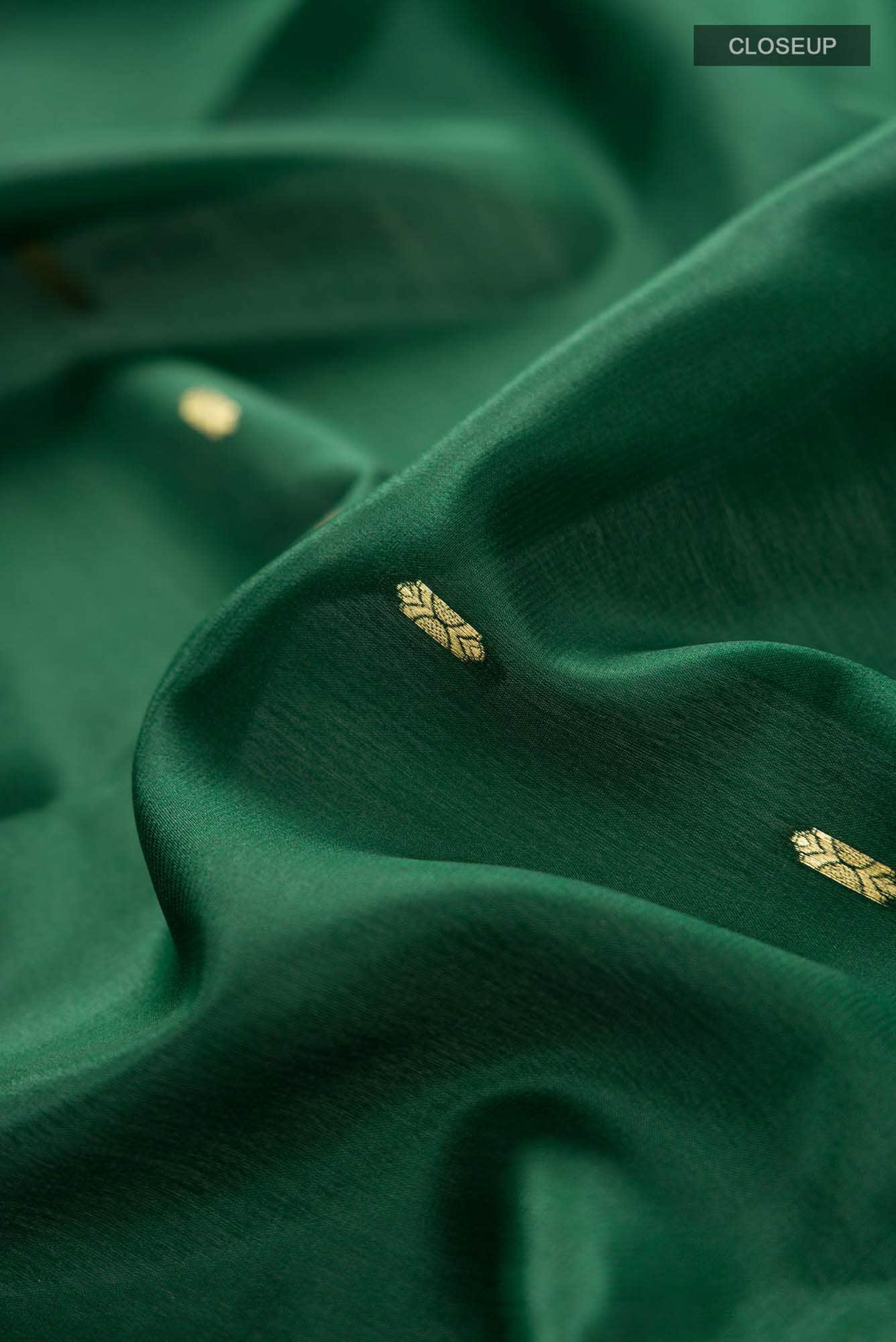 Green Crepe Saree