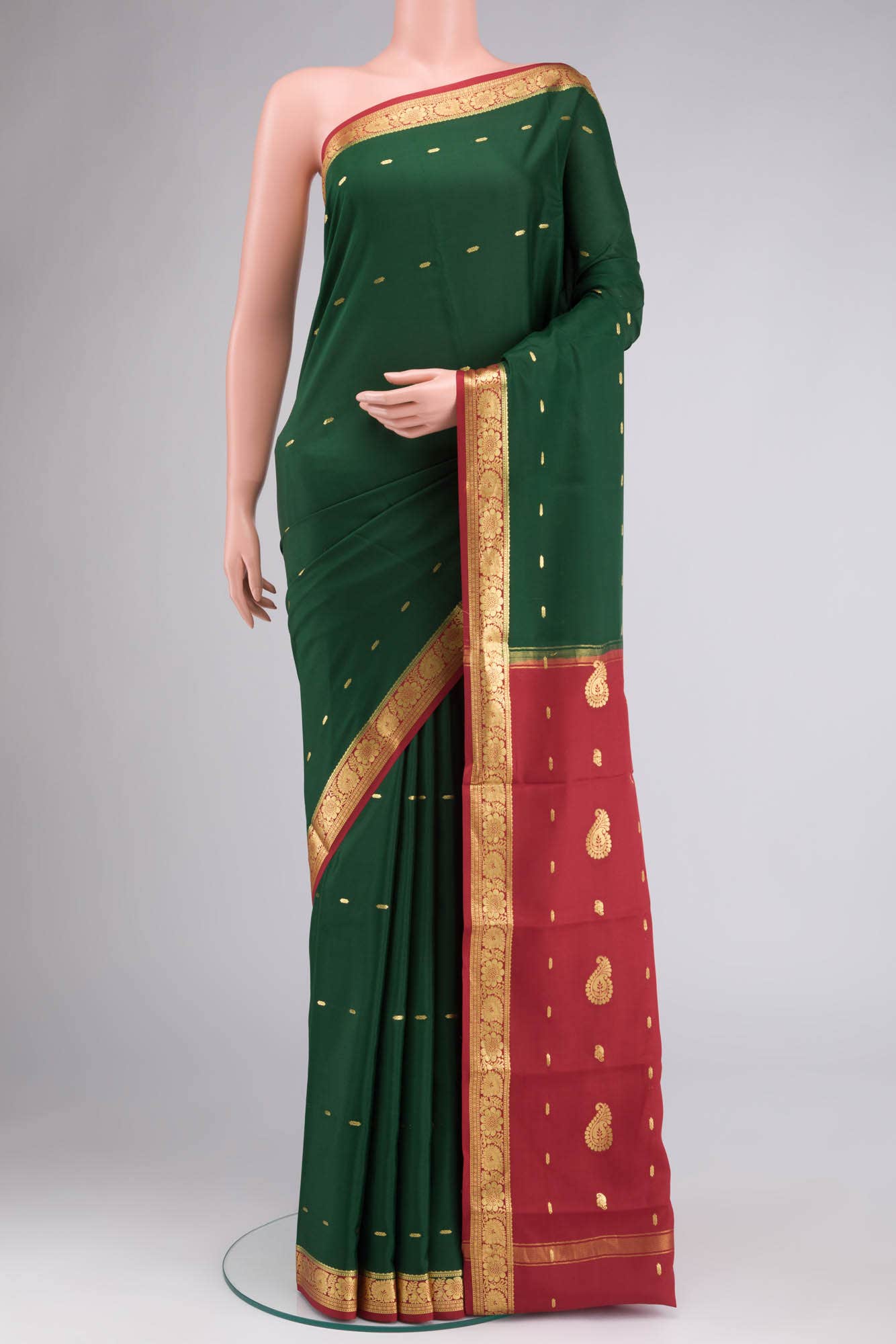 Green Crepe Saree
