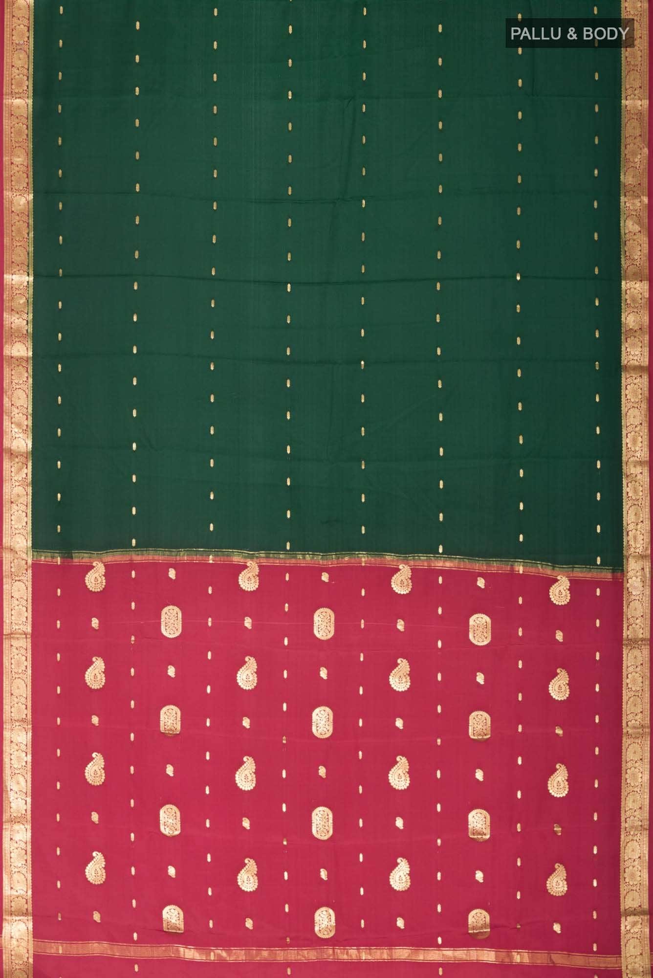 Green Crepe Saree
