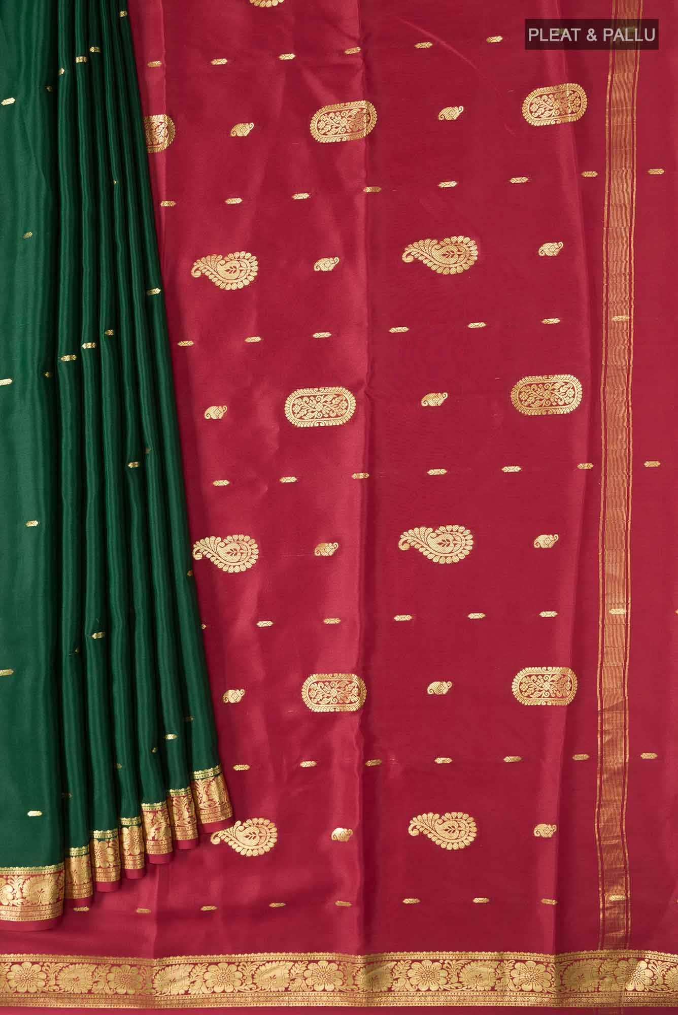 Green Crepe Saree