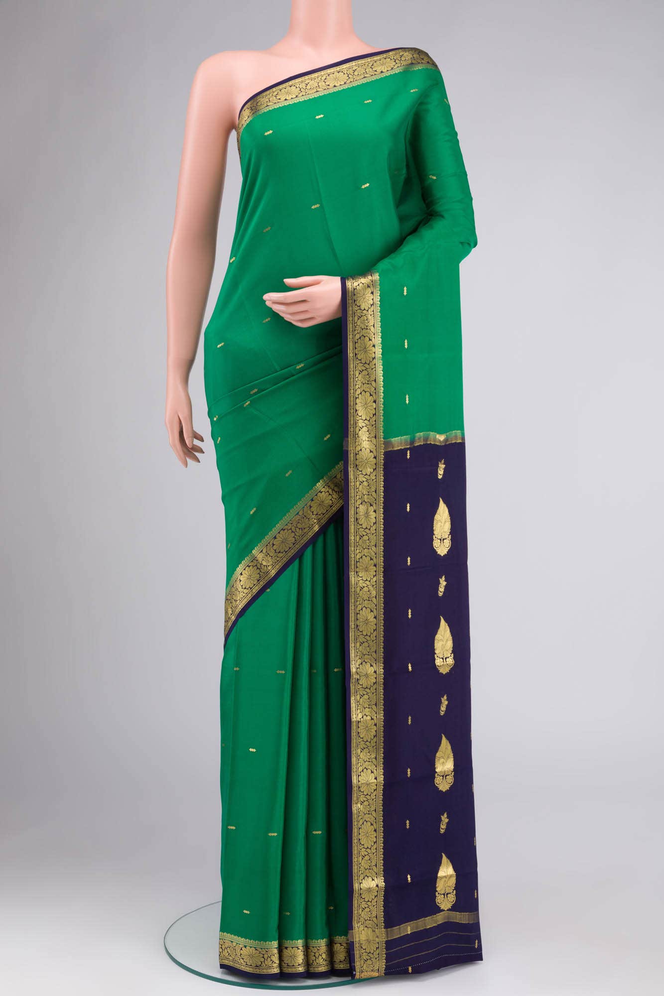 Green Crepe Saree