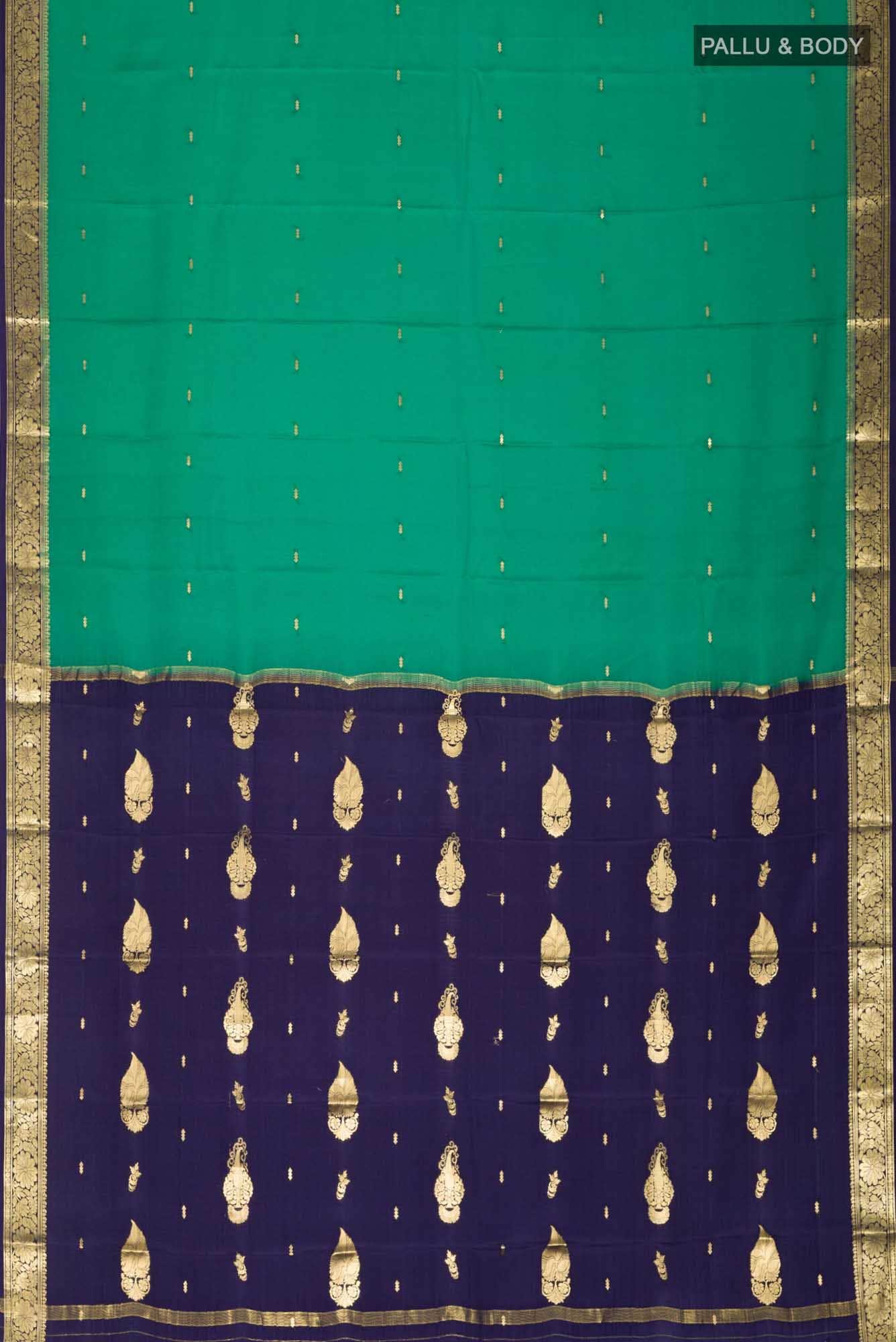 Green Crepe Saree