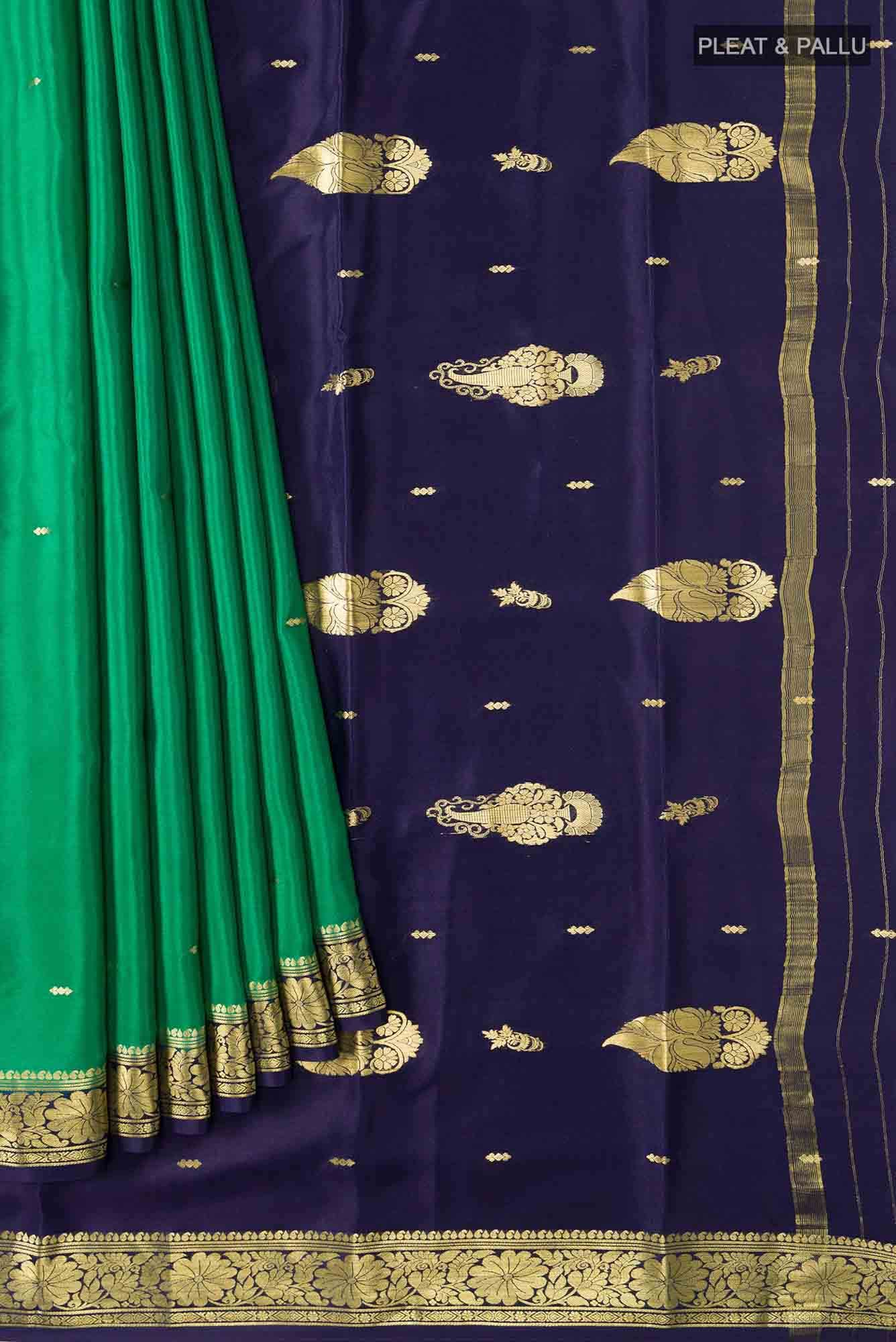 Green Crepe Saree