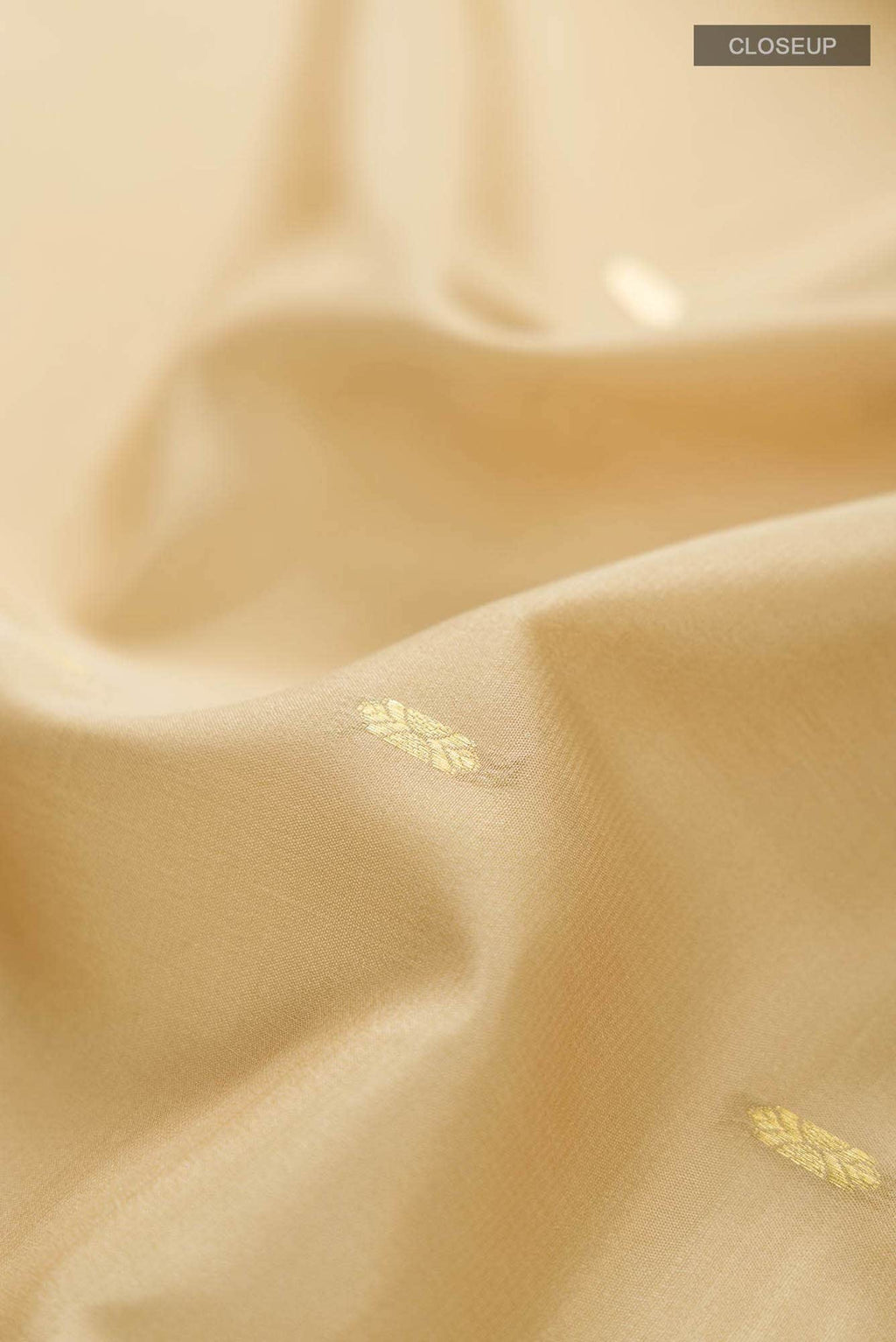 Beige Mysore Crepe Saree