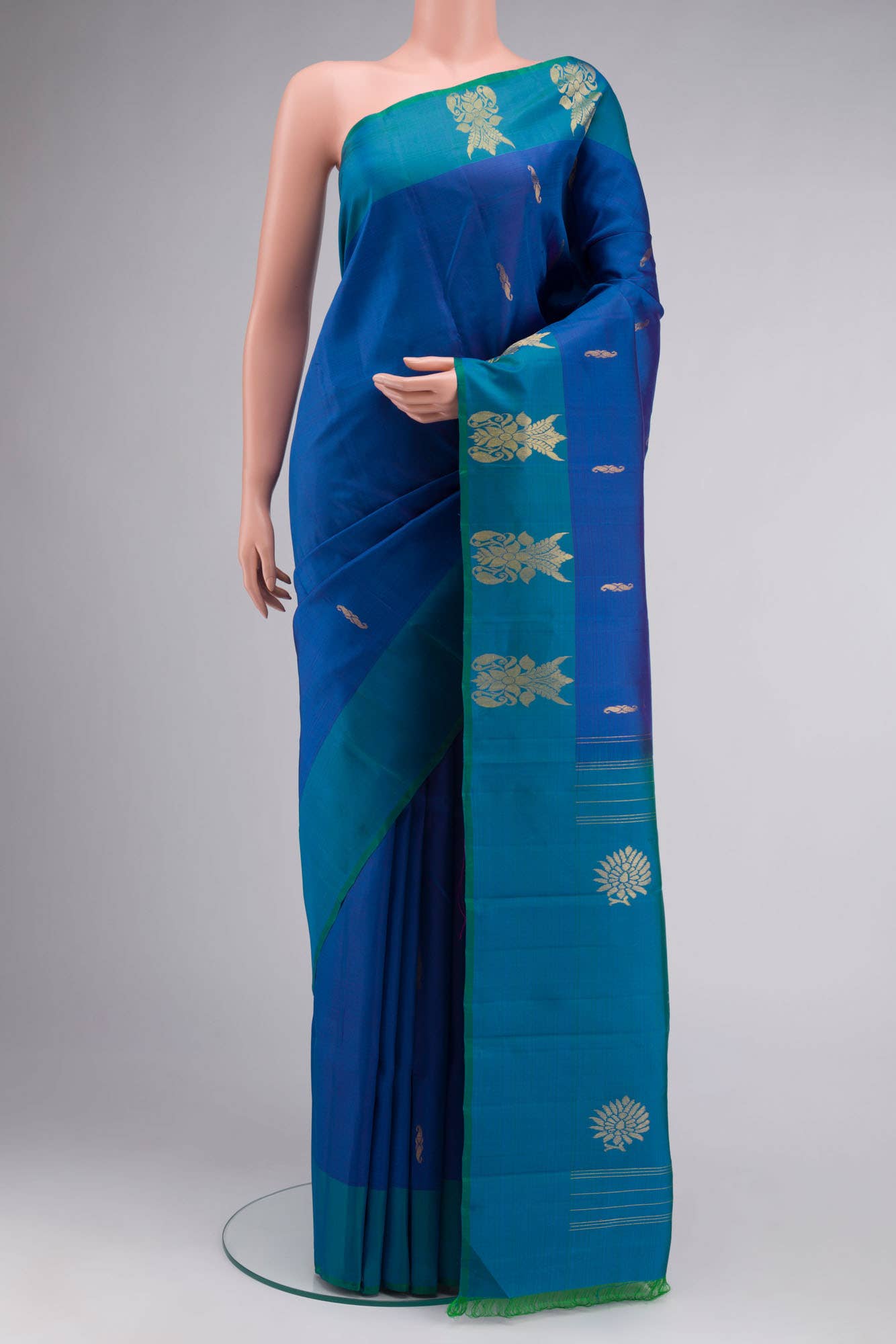 Blue Kanchipuram Silk Saree