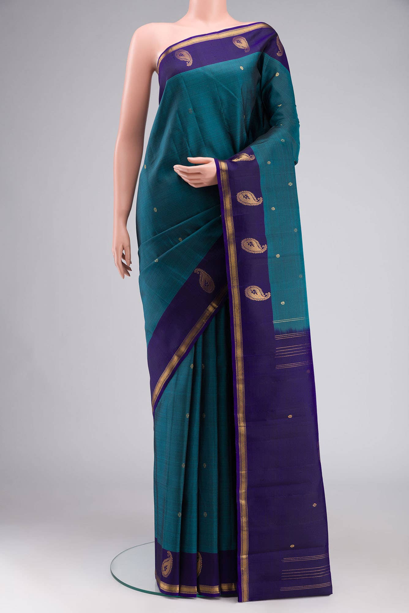 Blue Kanchipuram Silk Saree