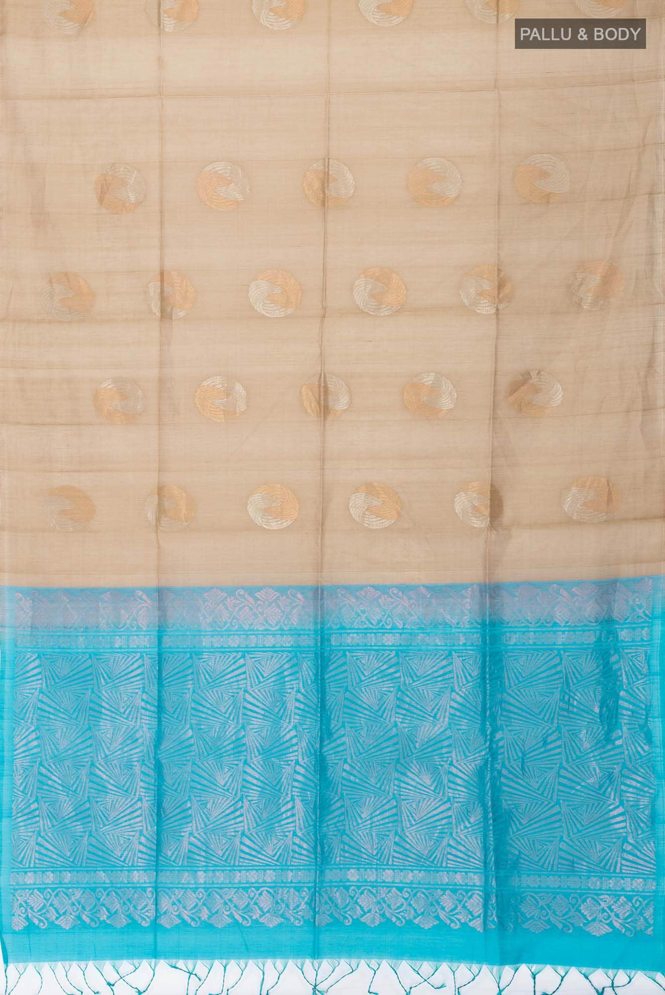 Dark Beige Silk Cotton Saree