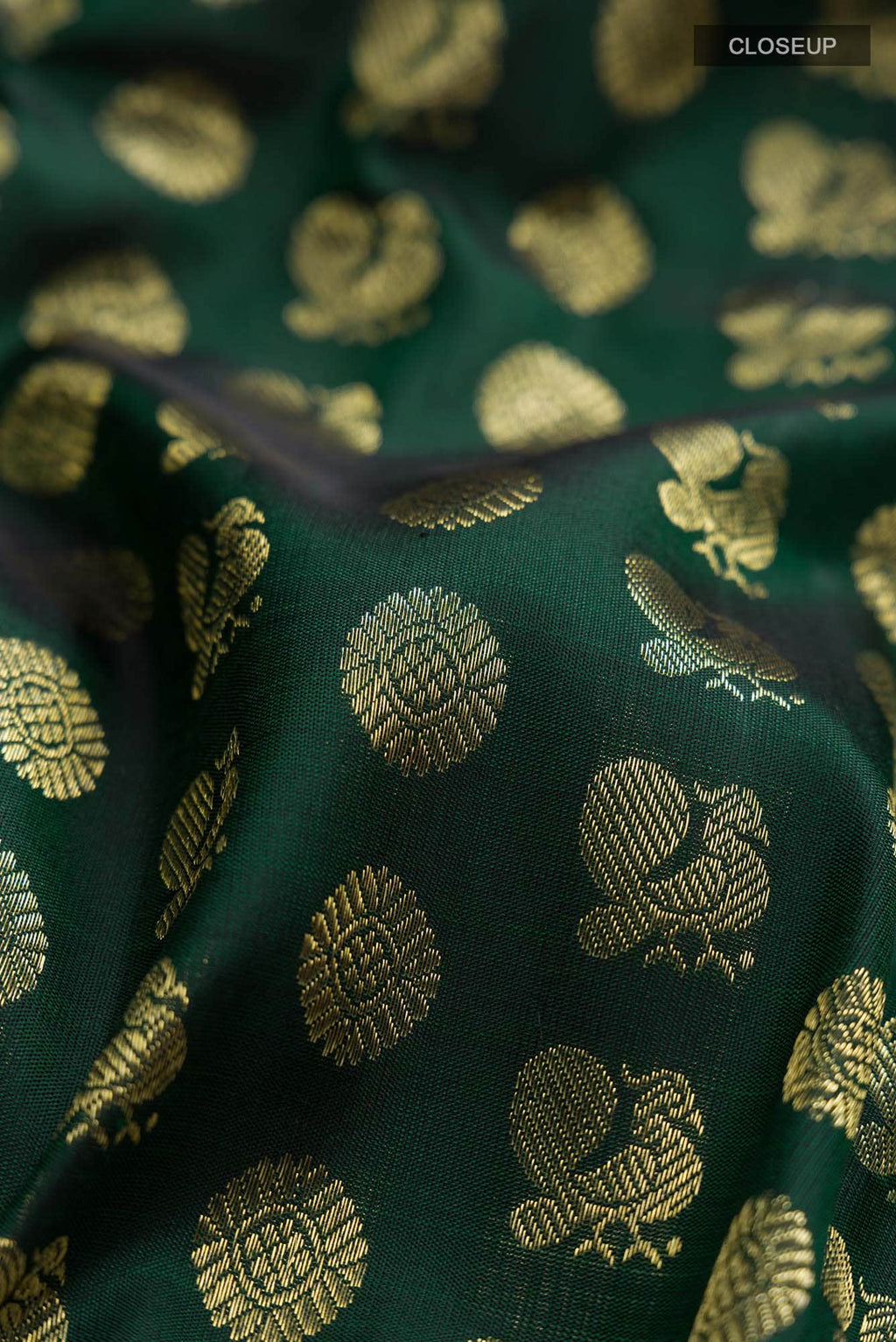 Bottle Green Kanchipuram Silk Saree