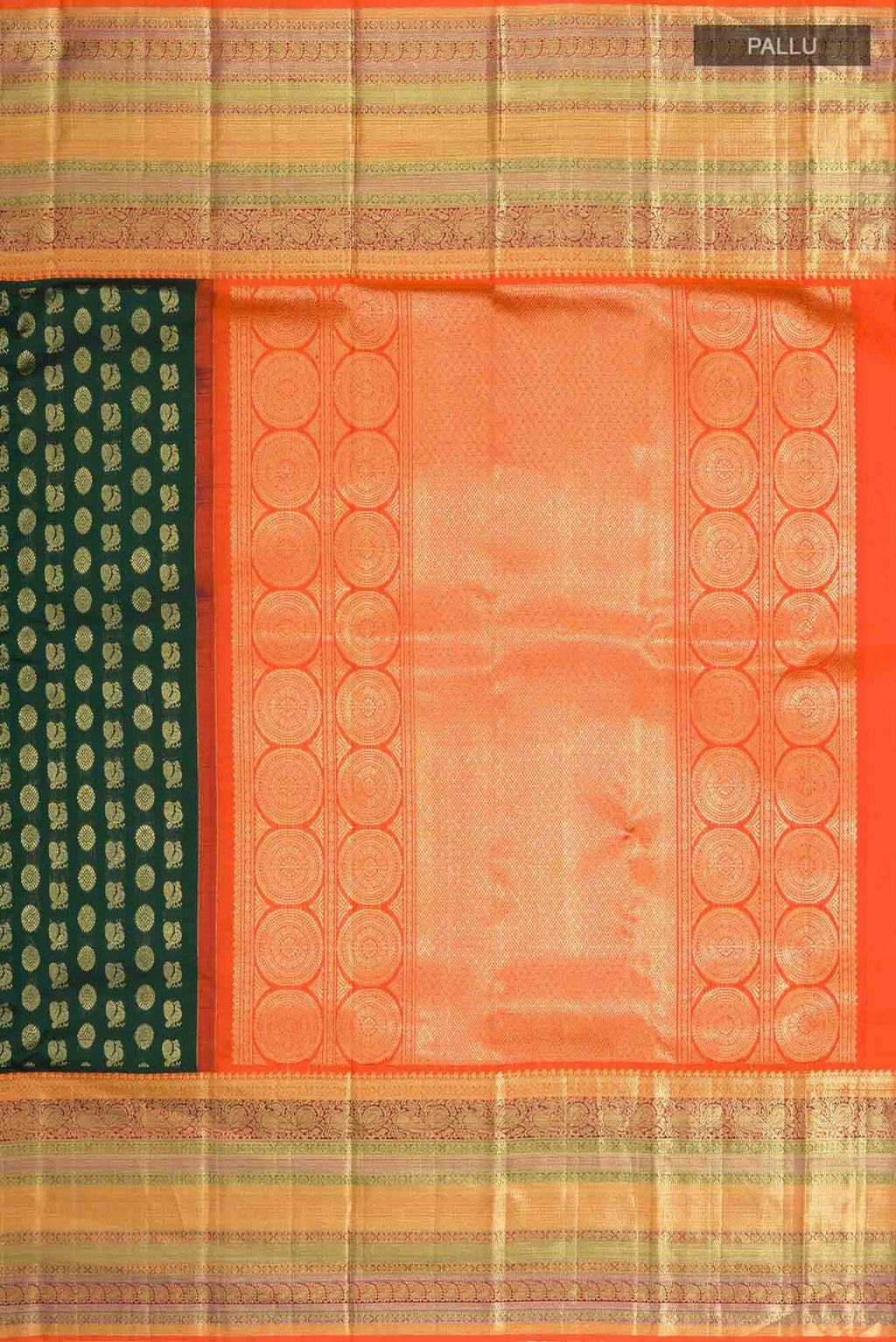 Bottle Green Kanchipuram Silk Saree