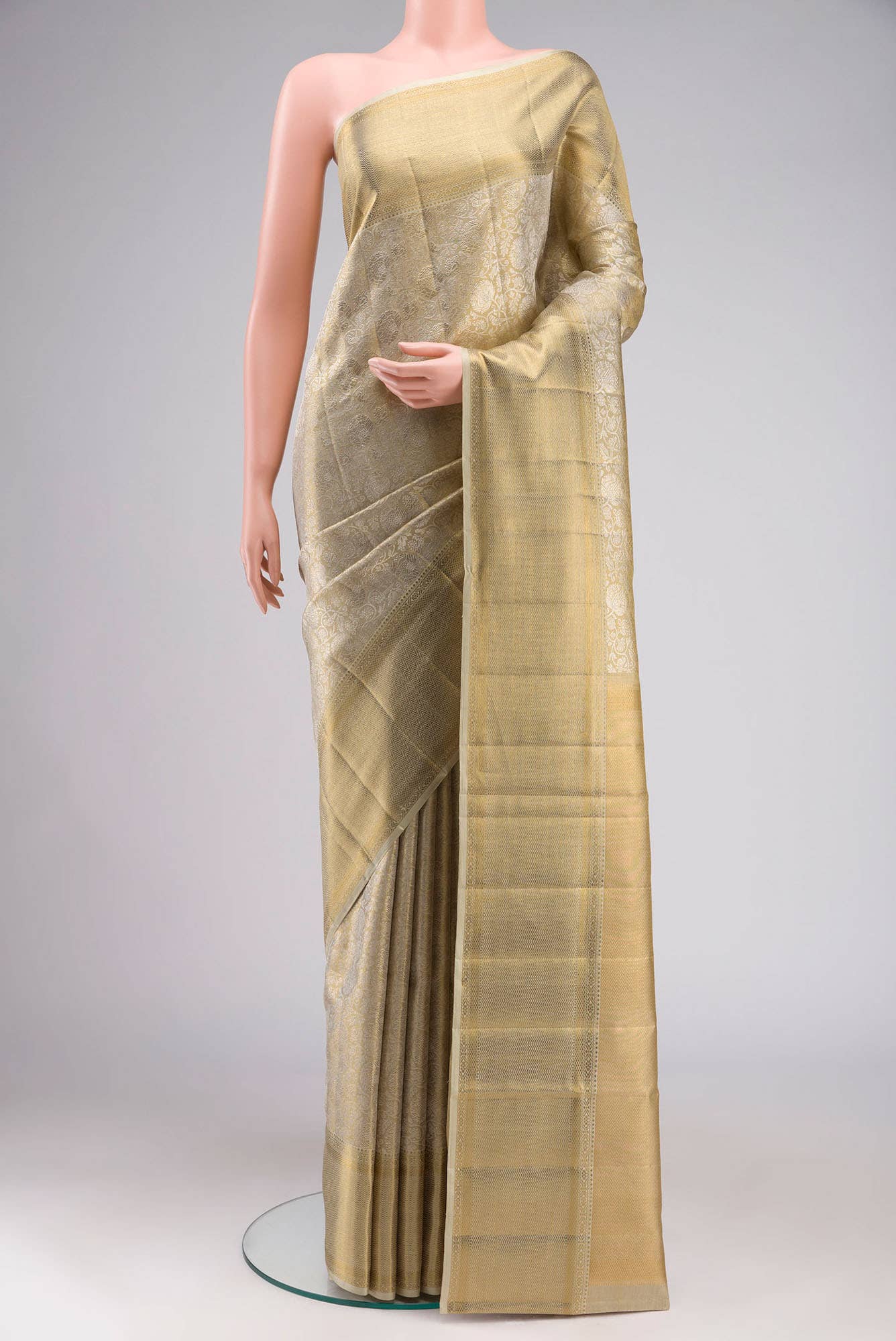 Gold Kanchipuram Tissue Silk Saree