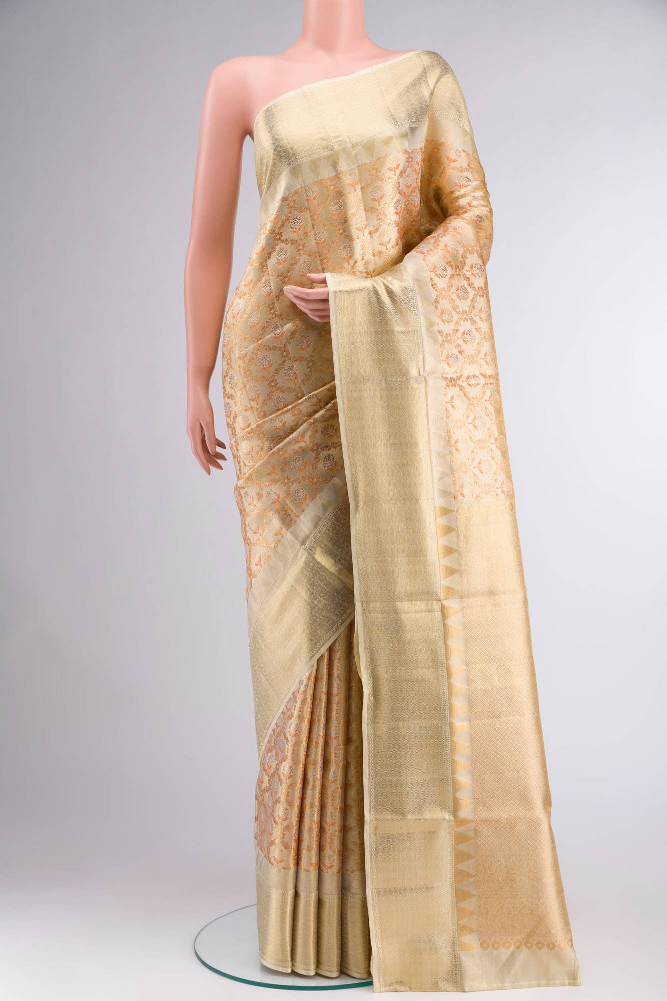 Gold Kanchipuram Silk Saree