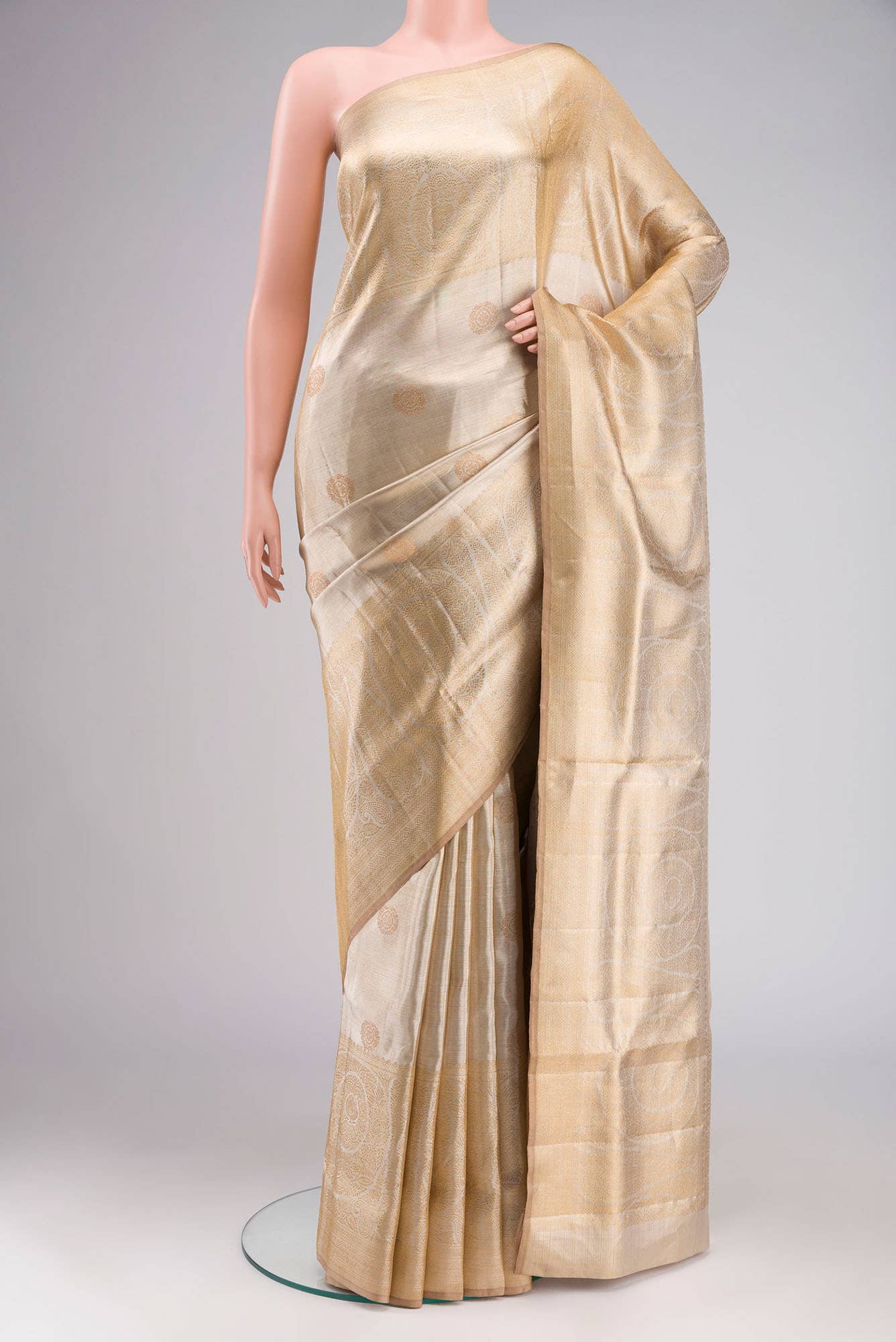 Gold Kanchipuram Tissue Silk Saree