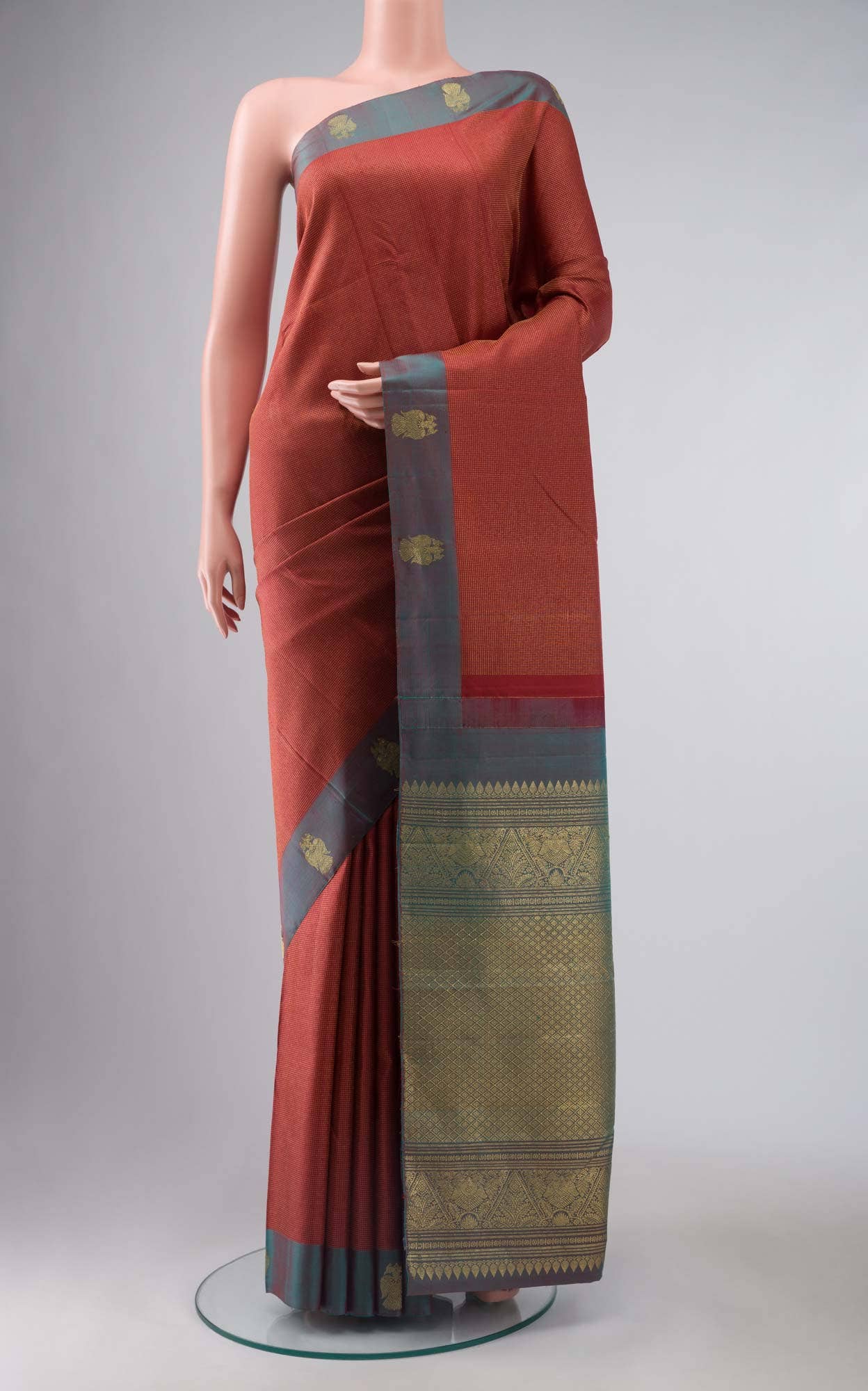Maroon Kanchipuram Silk Saree
