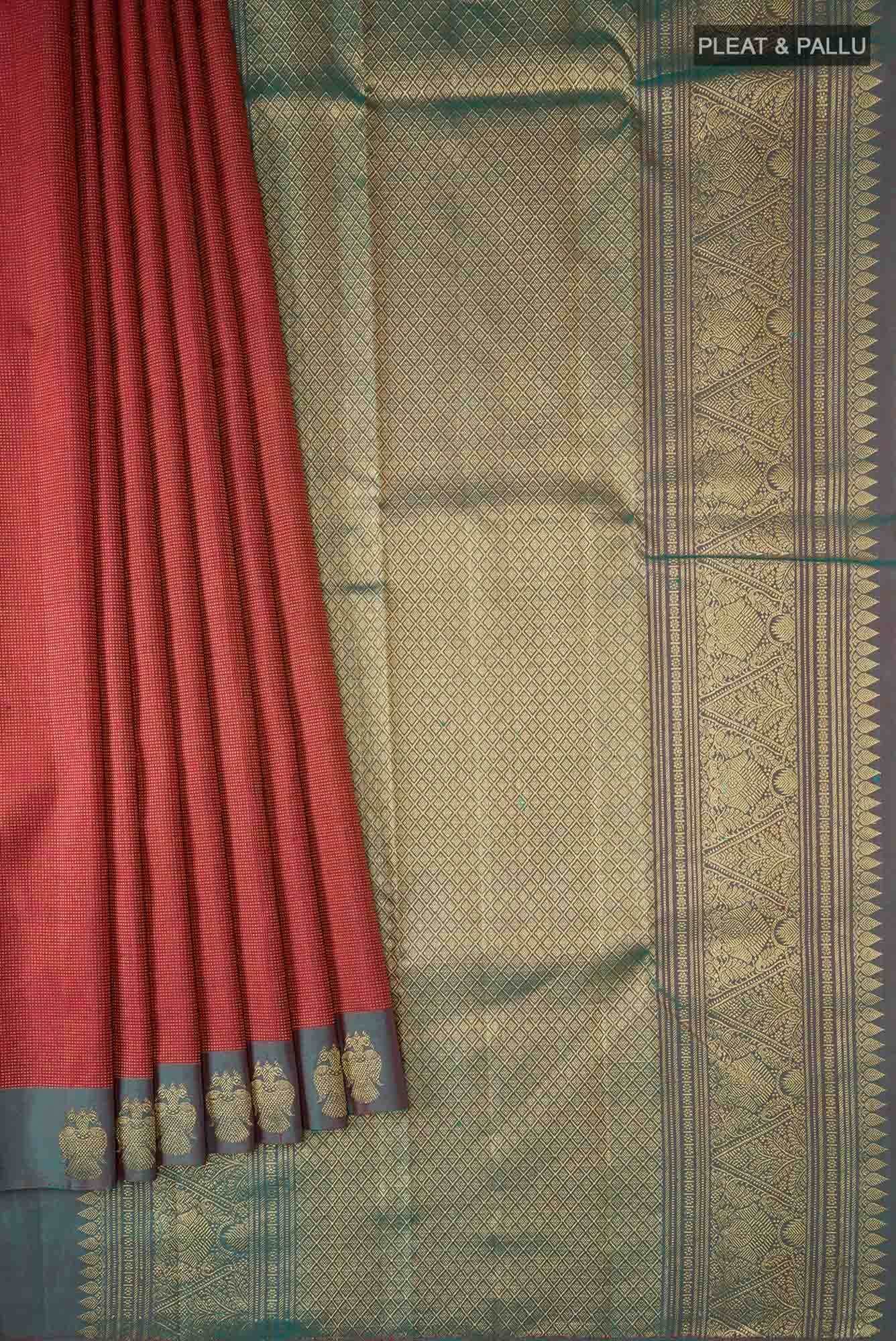 Maroon Kanchipuram Silk Saree