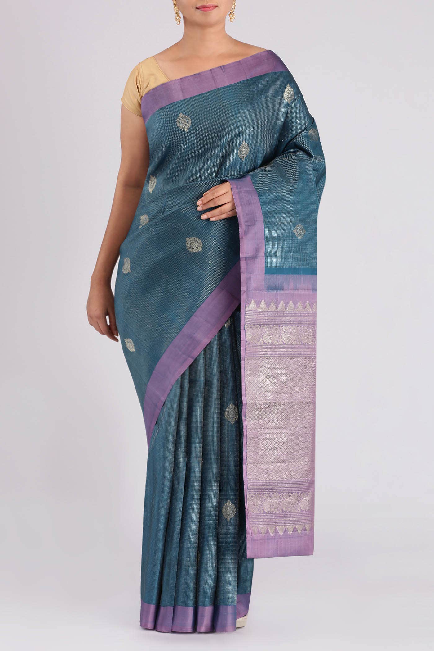 Blue Kanchipuram Silk Saree