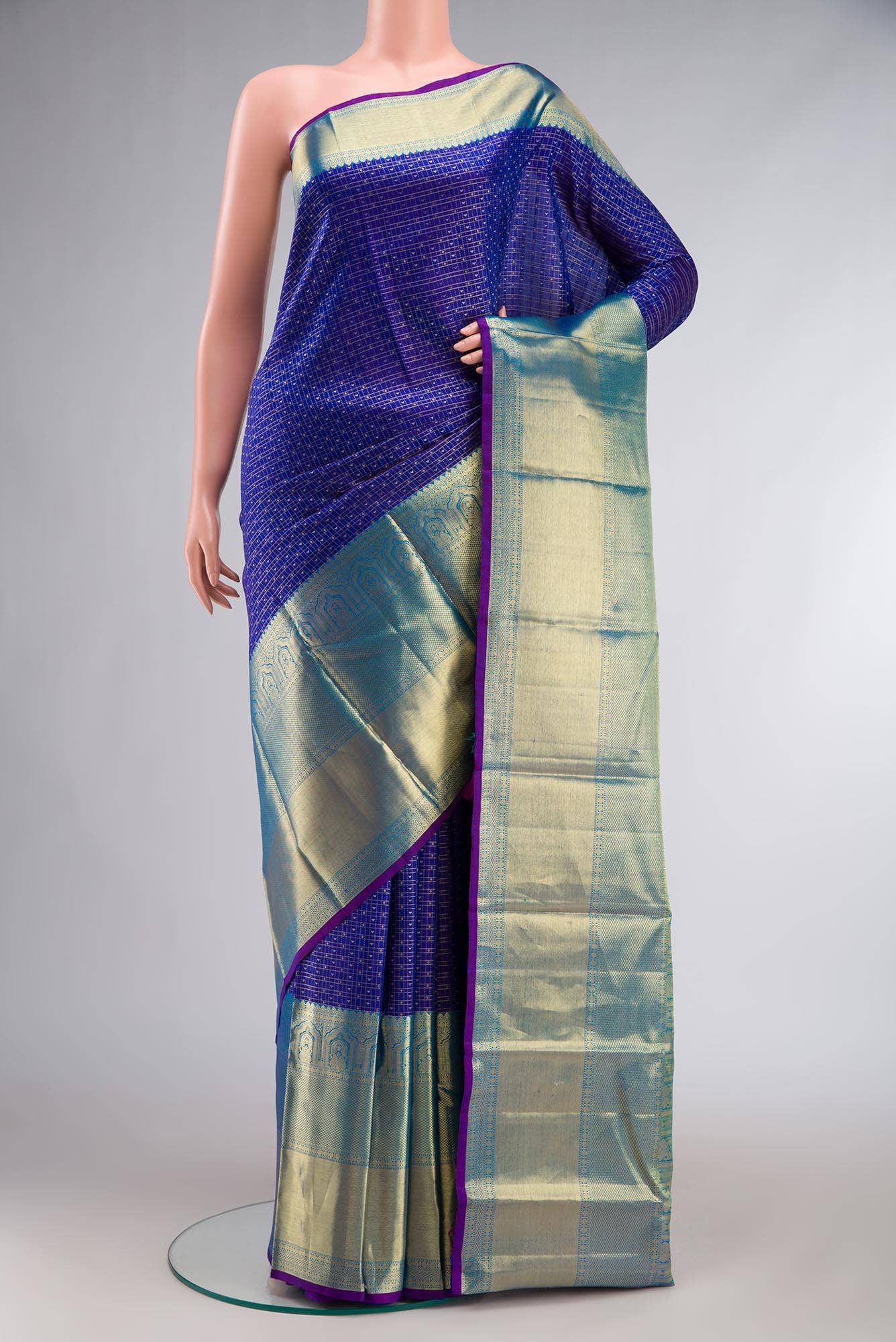Blue Kanchipuram Silk Saree