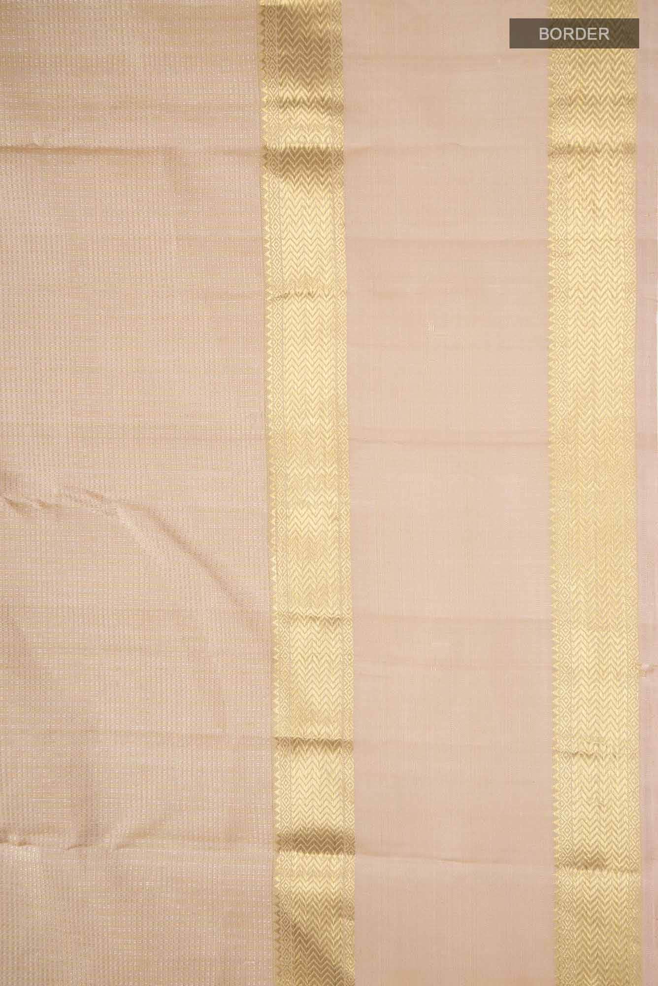 Beige Kanchipuram Silk Saree