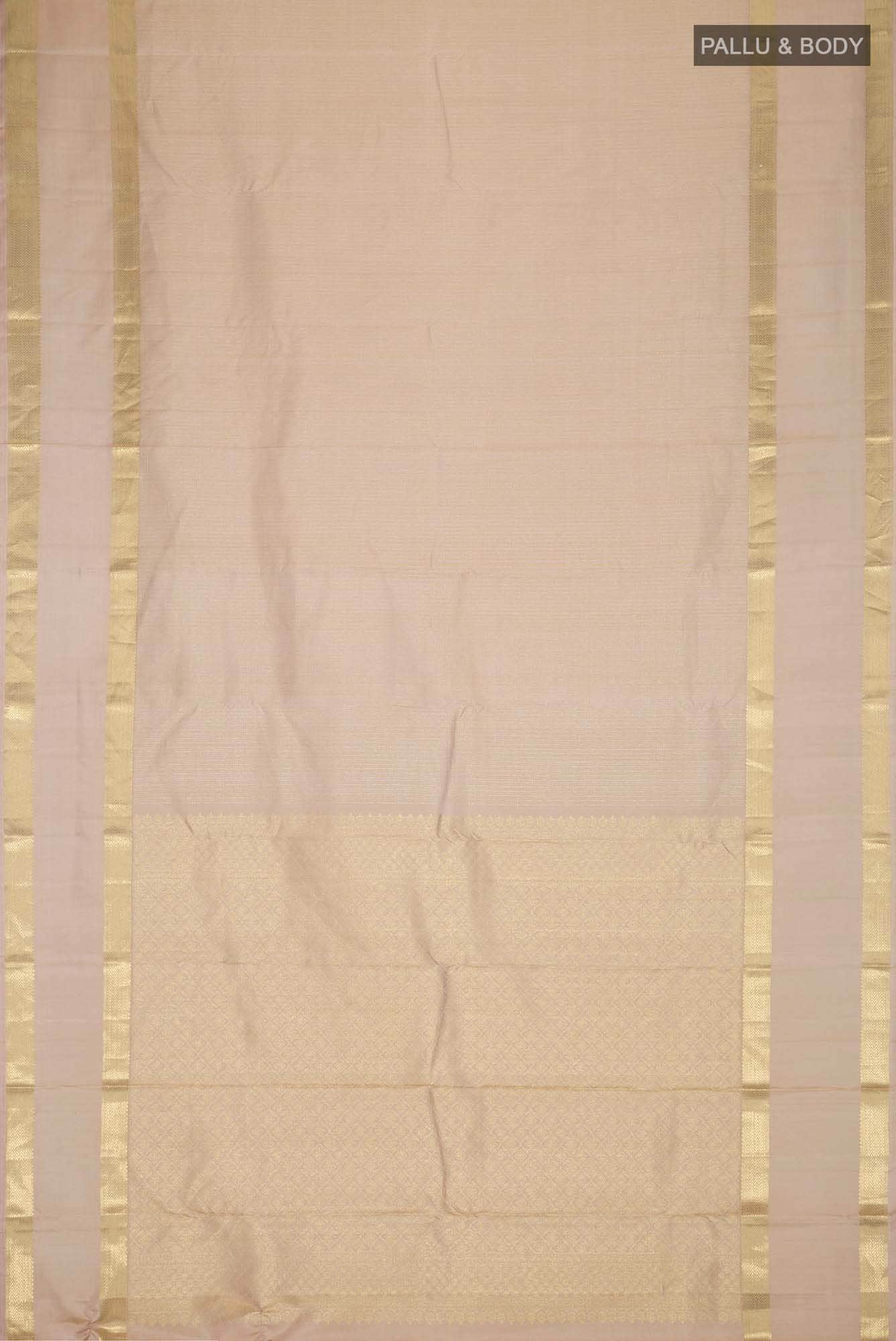 Beige Kanchipuram Silk Saree