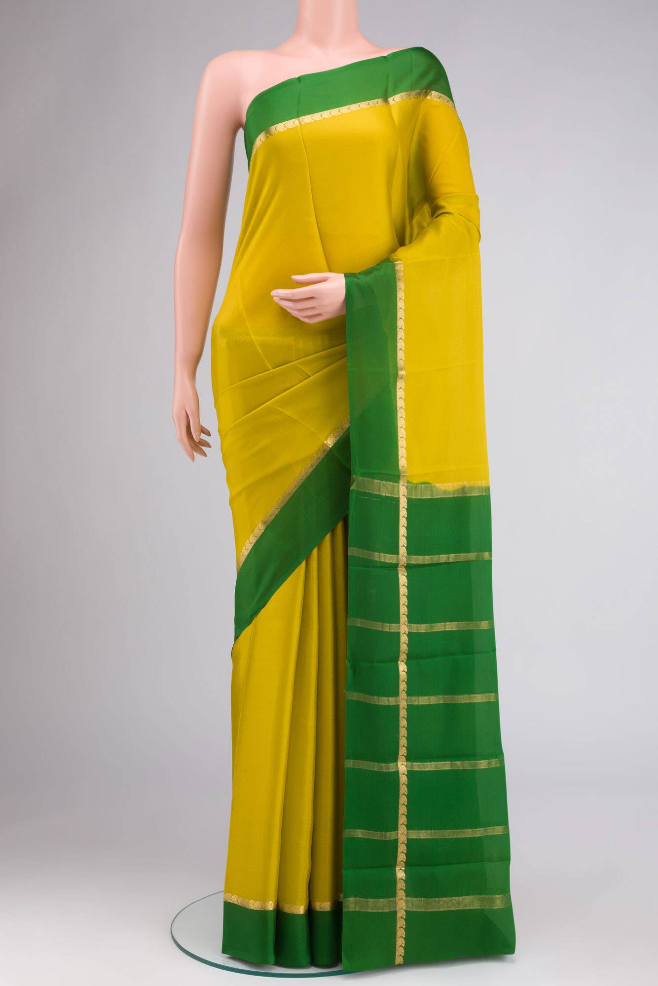 Green Crepe Saree