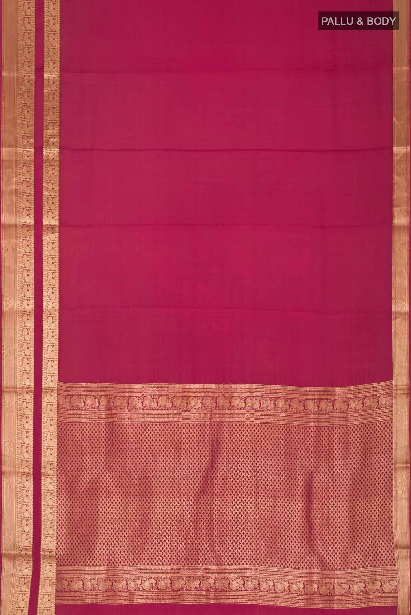 Maroon Mysore Crepe Saree