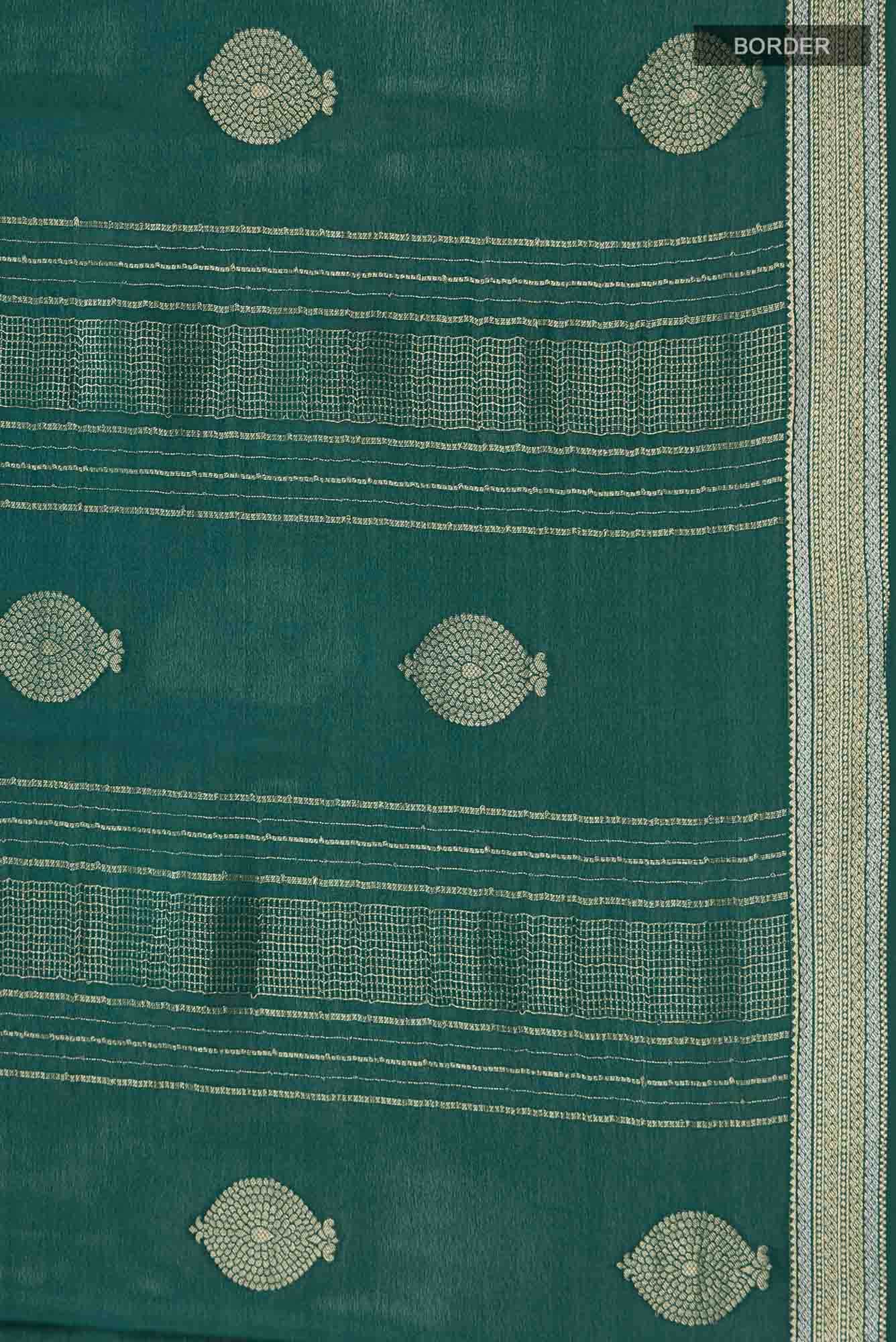 Green Mysore Crepe Saree