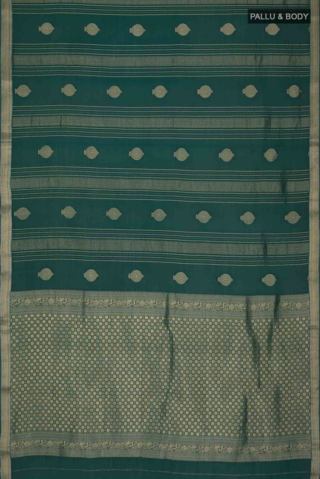 Green Mysore Crepe Saree