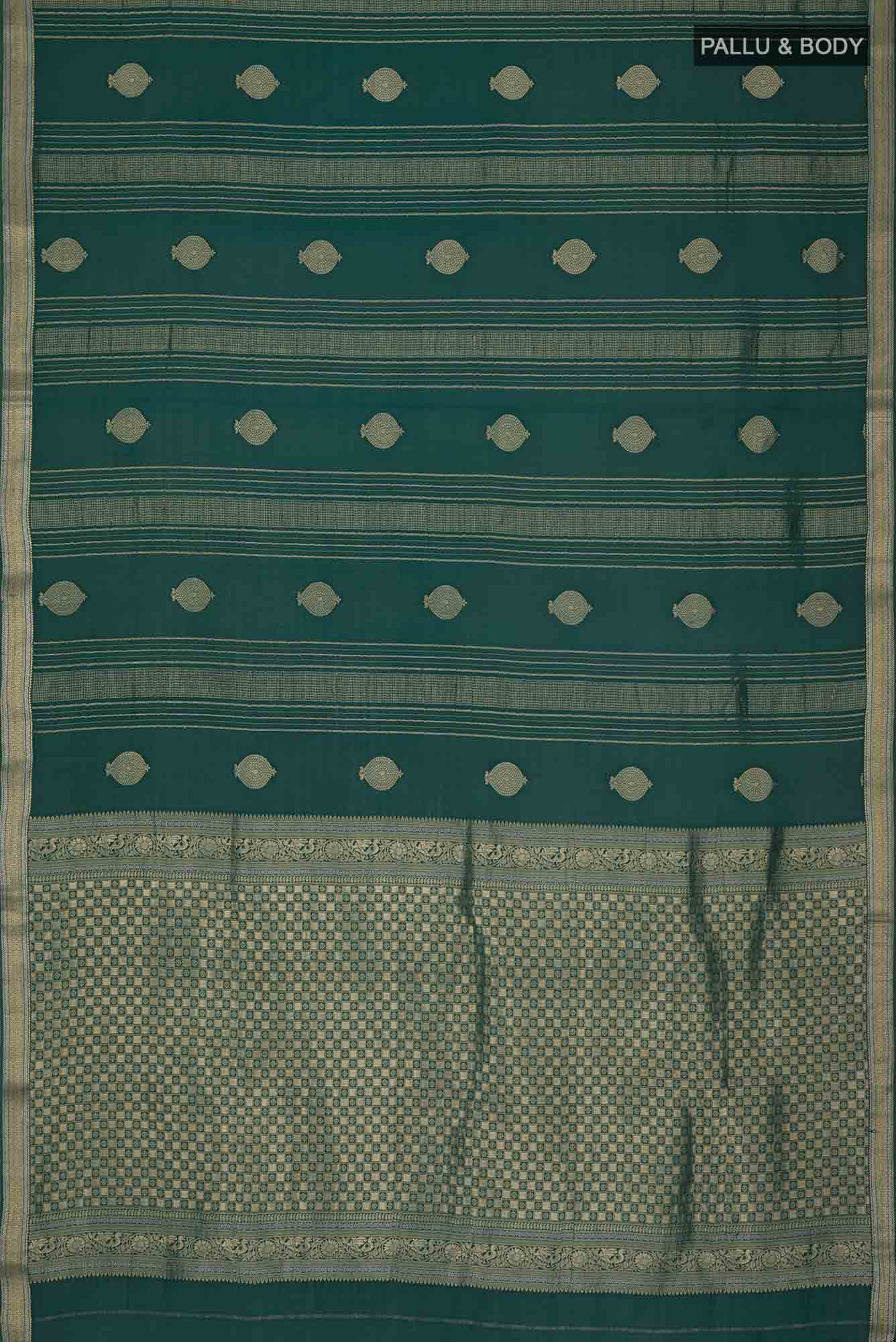 Green Mysore Crepe Saree