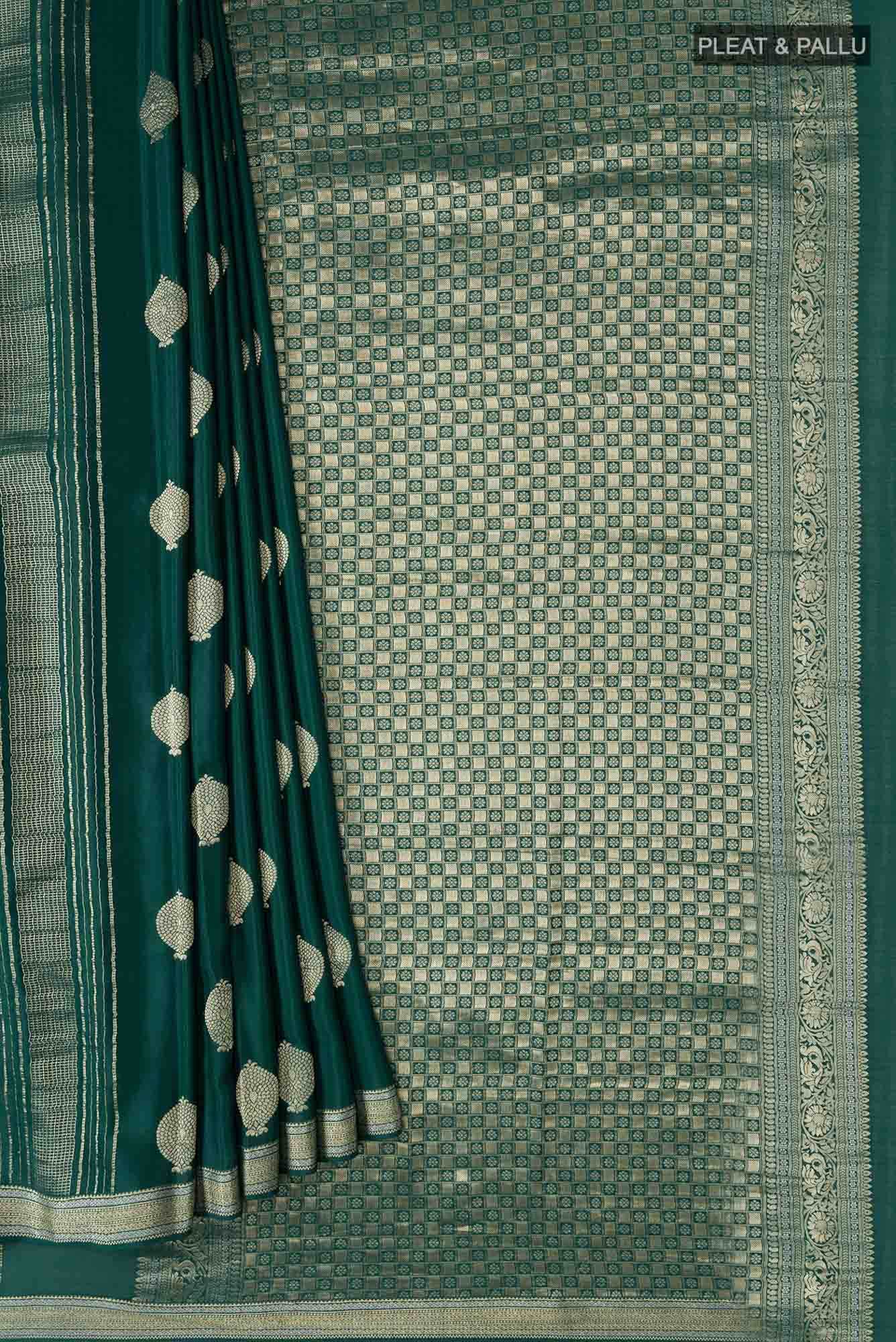 Green Mysore Crepe Saree