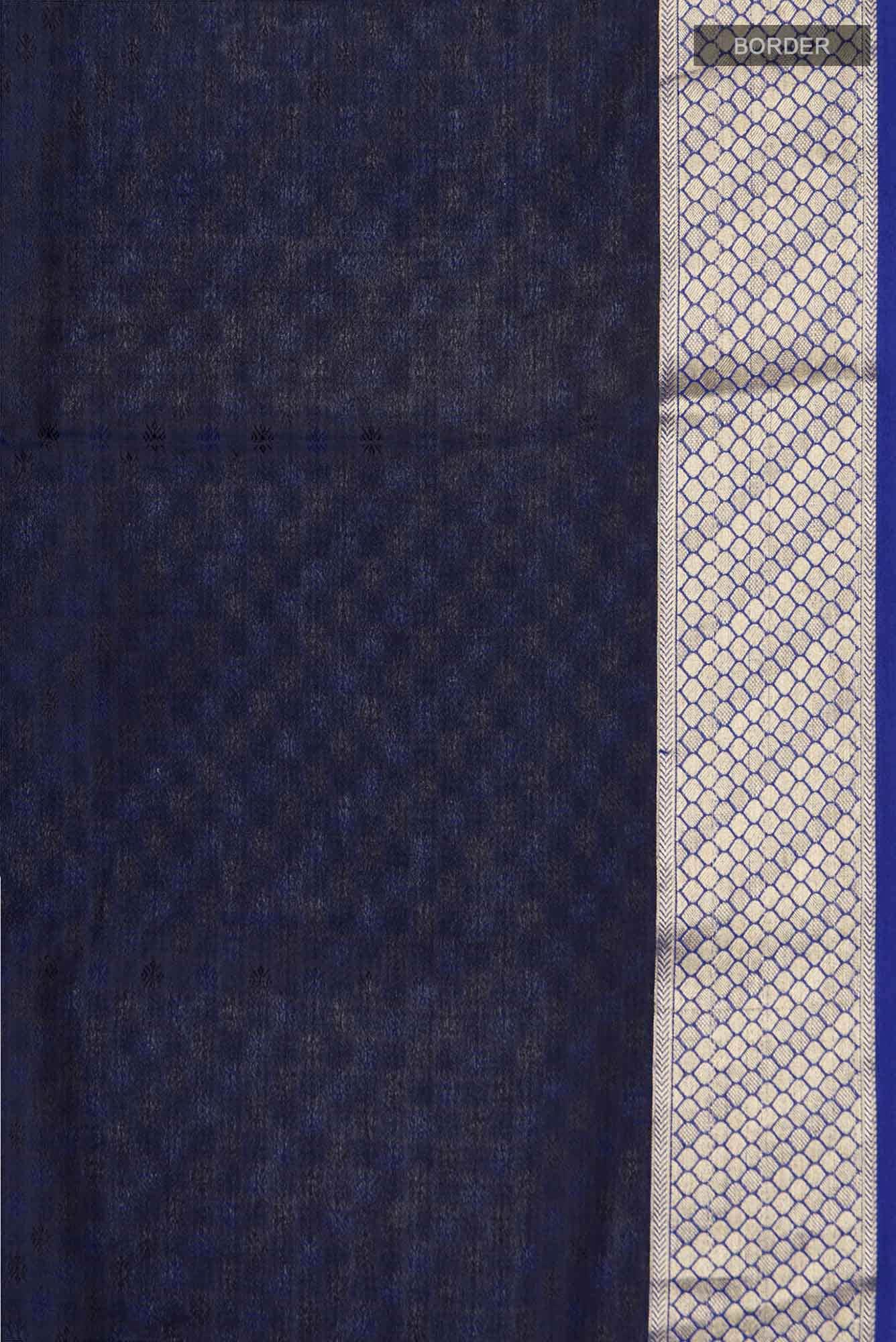 Blue Mysore Crepe Saree