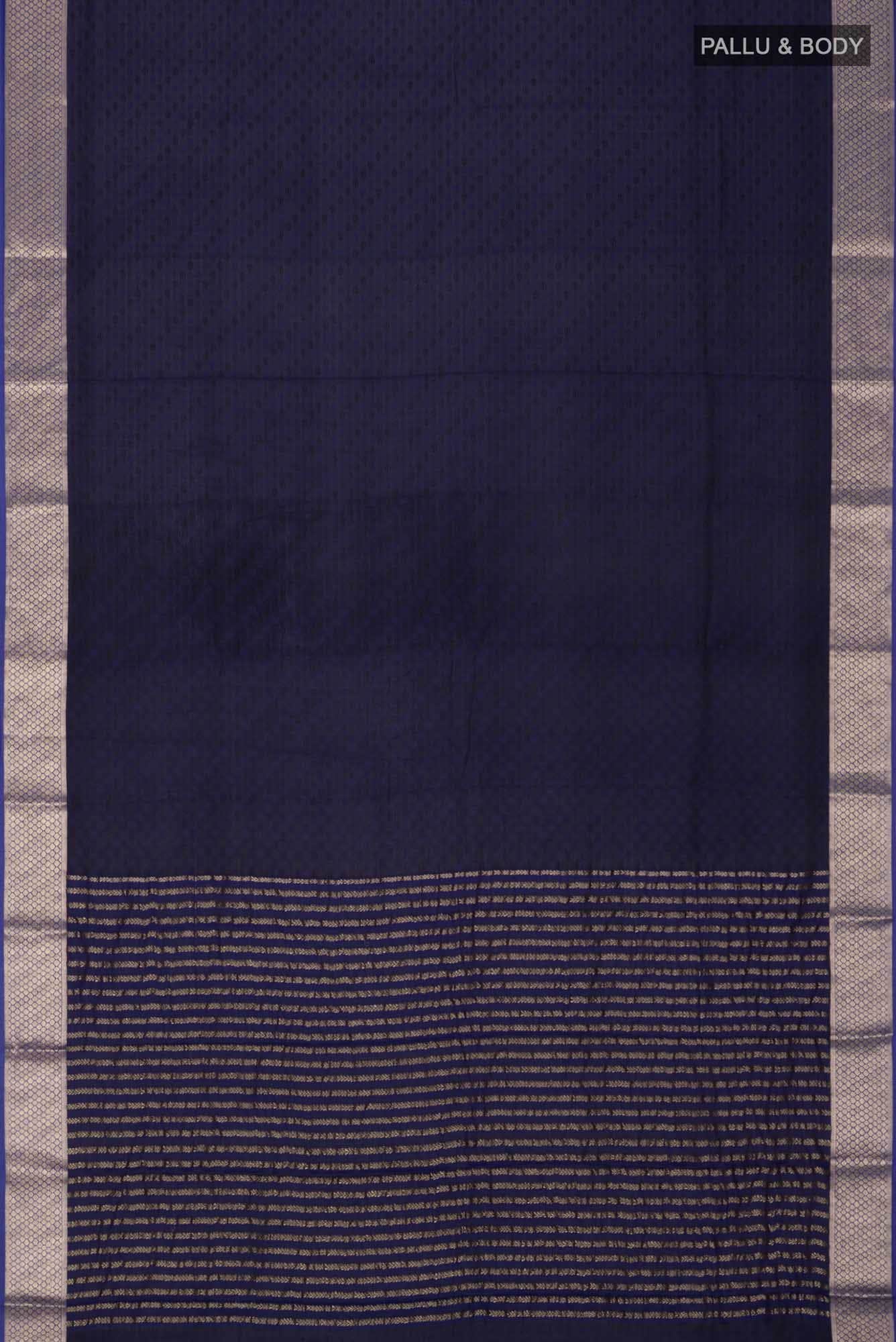 Blue Mysore Crepe Saree