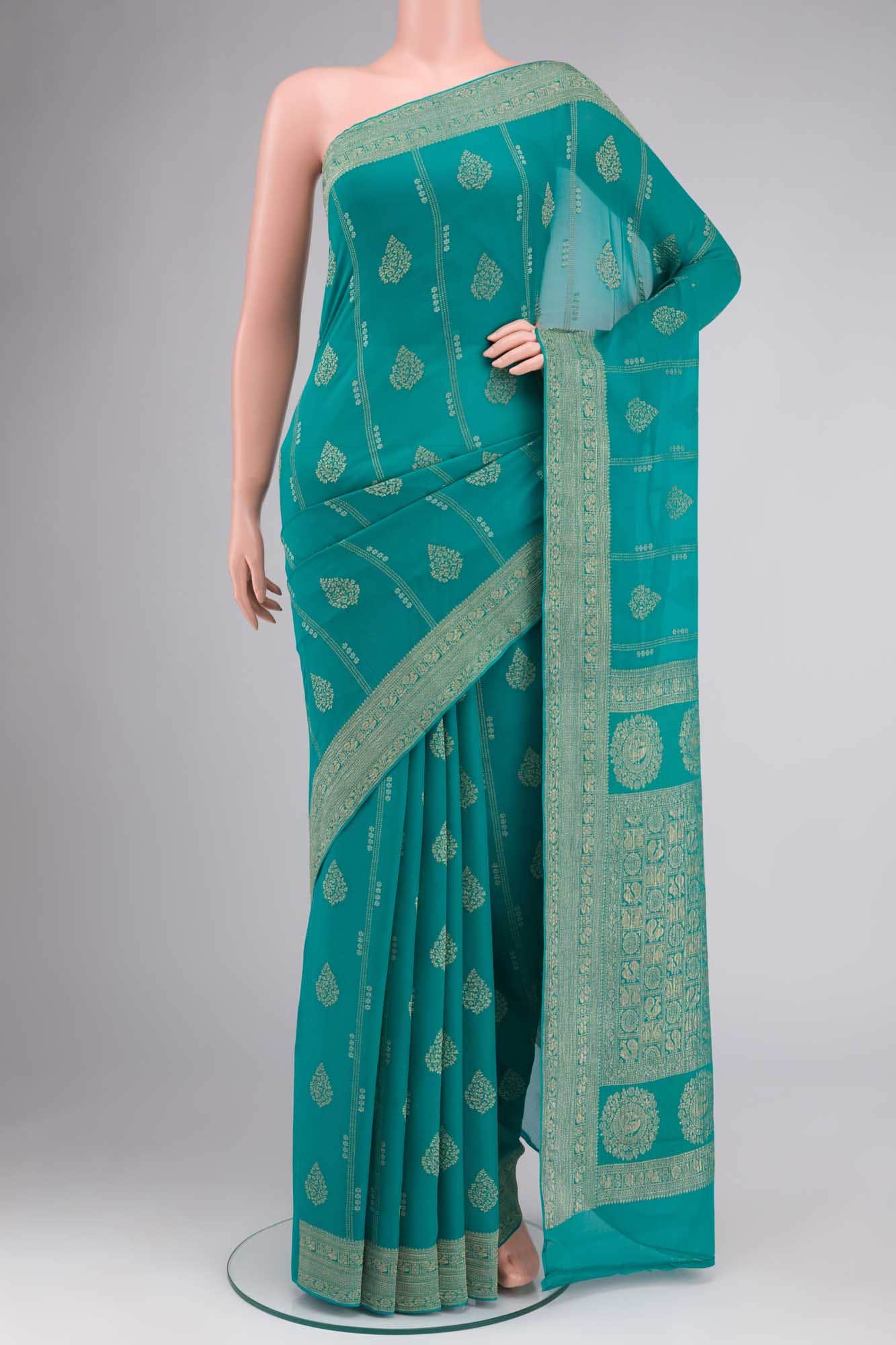 Green Georgette Saree