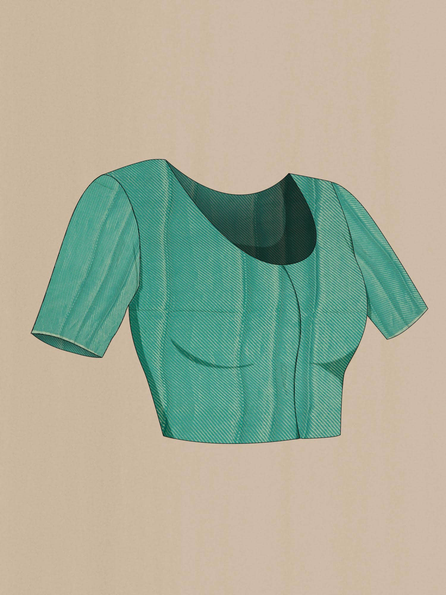 Teal Mysore Crepe Saree