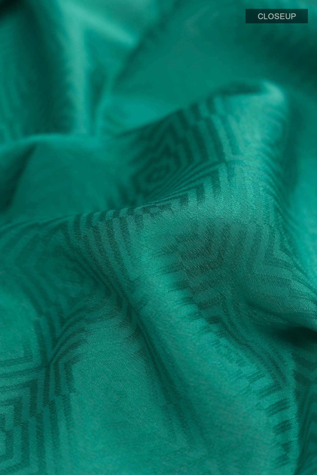 Teal Mysore Crepe Saree