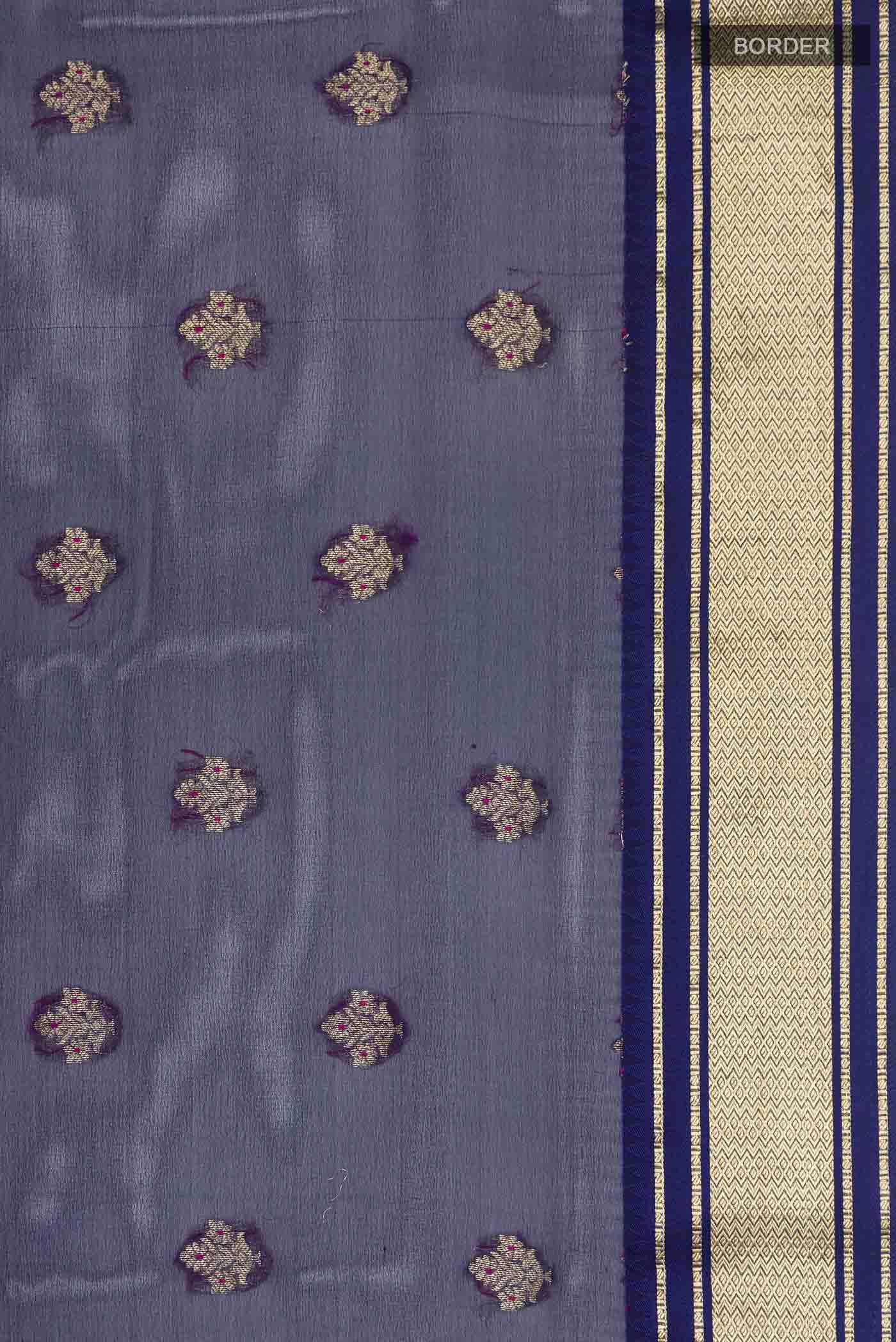 Blue Mysore Georgette Saree