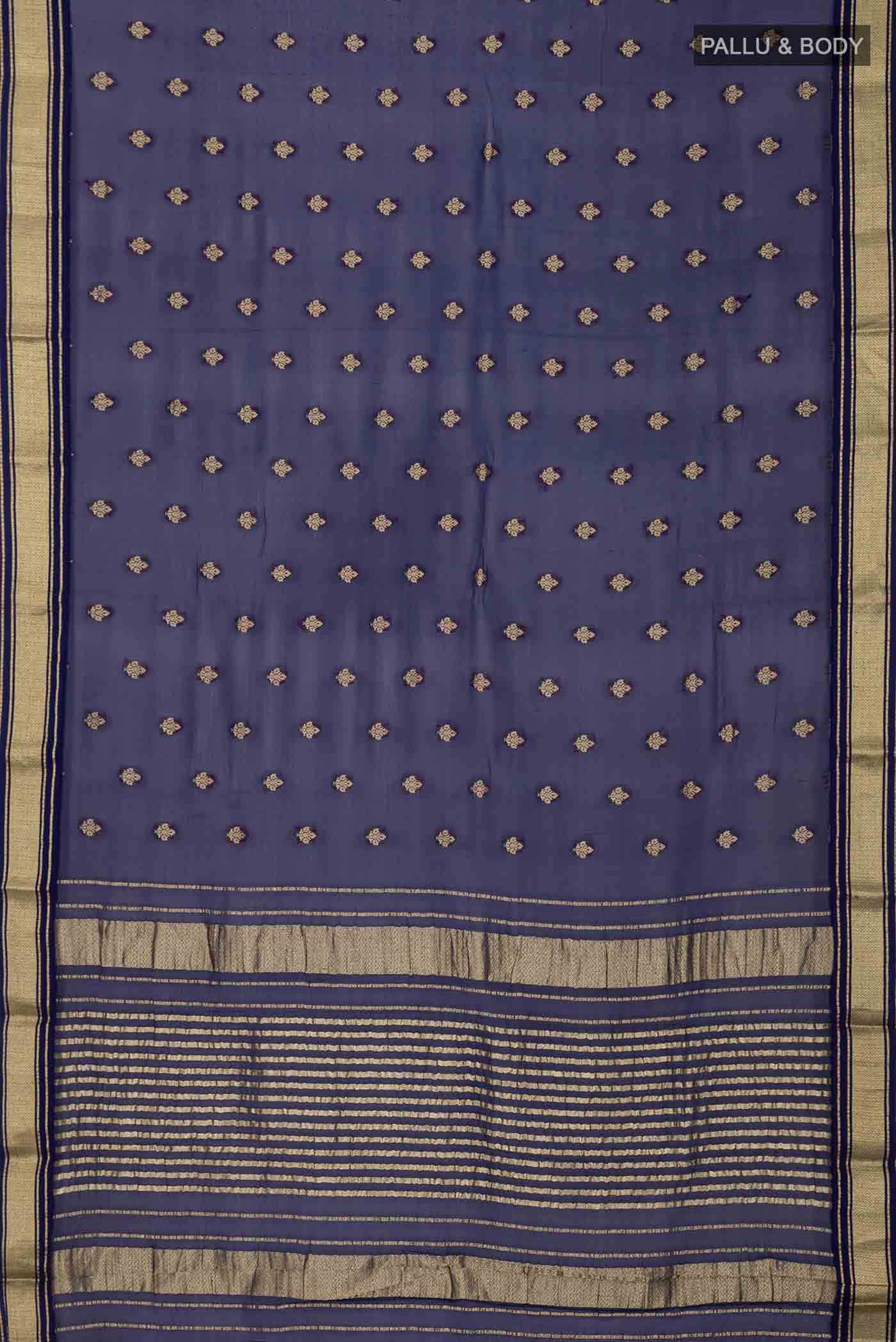 Blue Mysore Georgette Saree