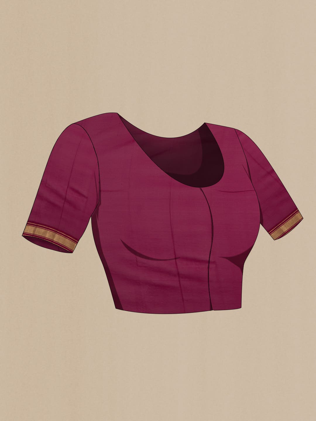 Magenta Mysore Georgette Saree
