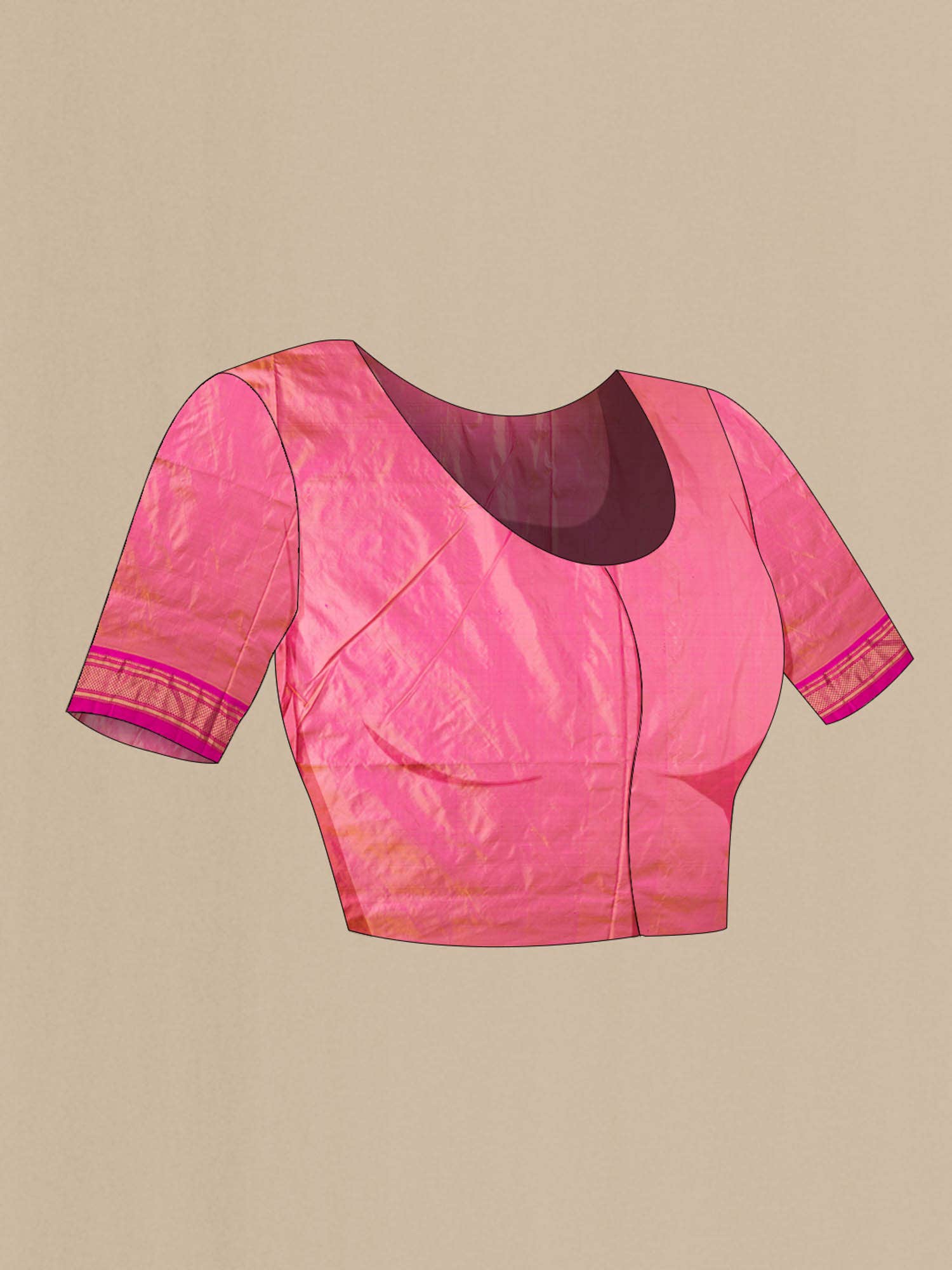 Pink with Yellow Dual Tone Paithani Silk Saree