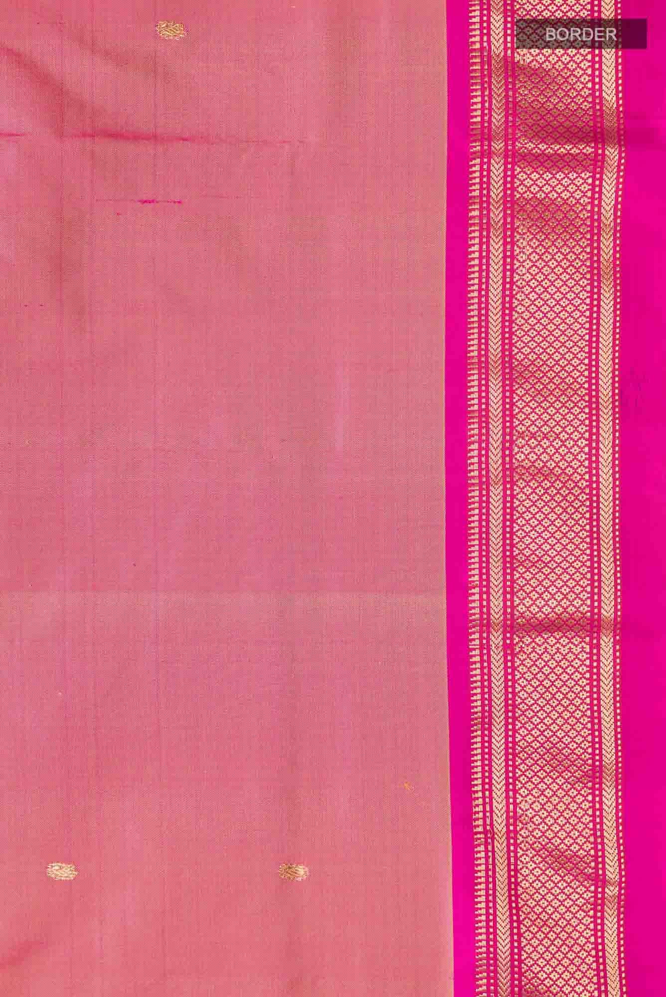 Pink with Yellow Dual Tone Paithani Silk Saree