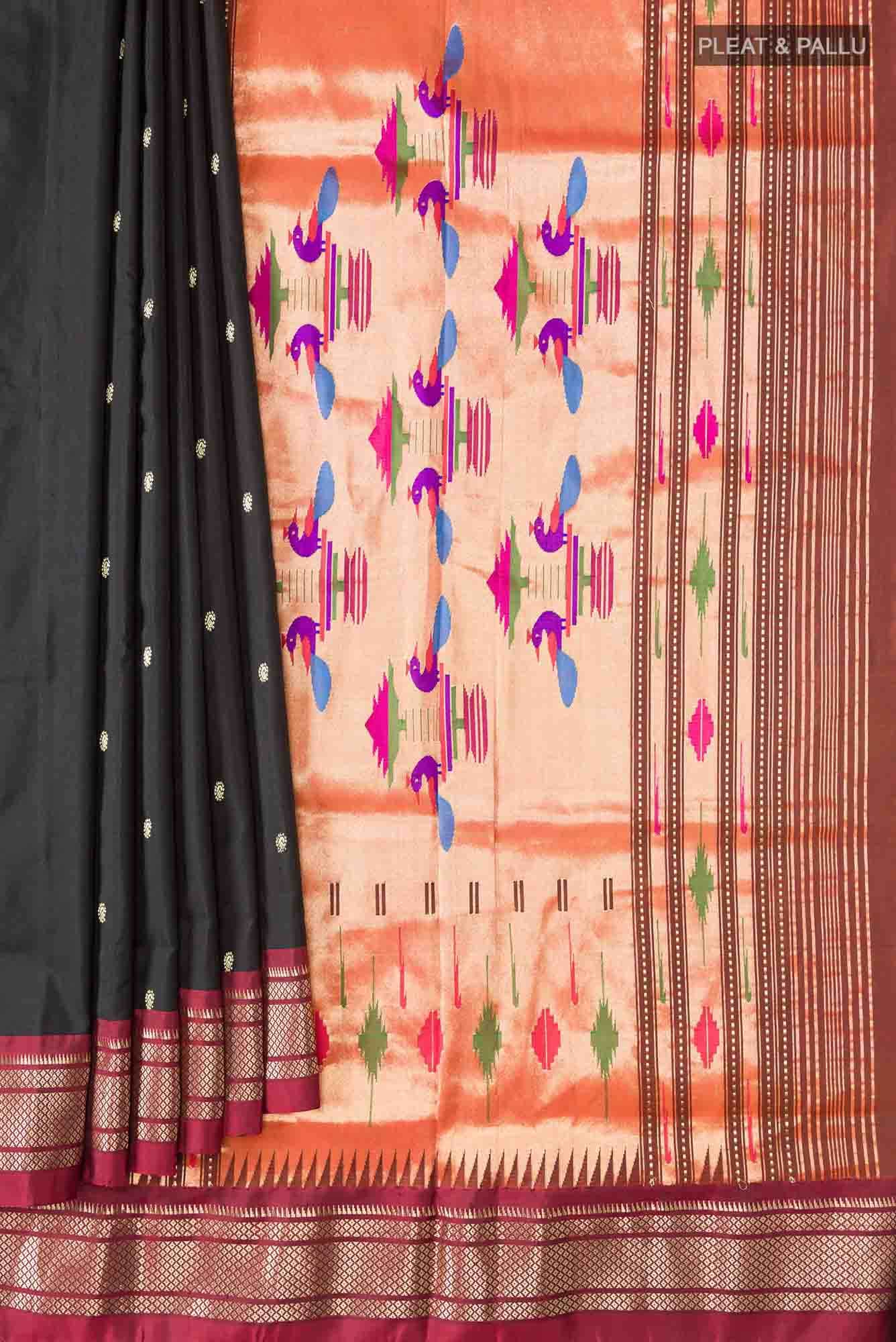 Black Paithani Silk Saree